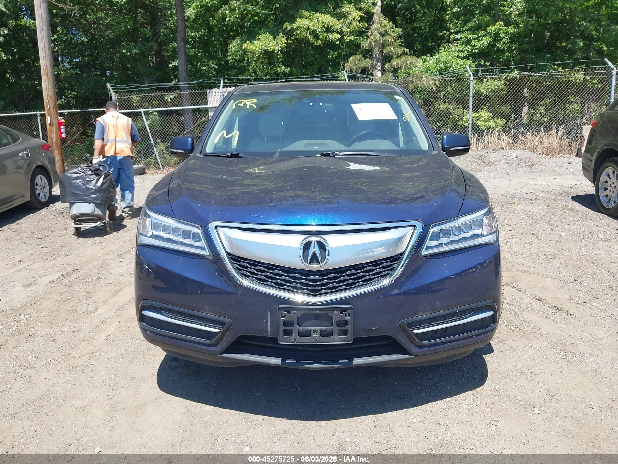 2015 Acura Mdx Technology Package Blue vin: 5FRYD4H46FB026018