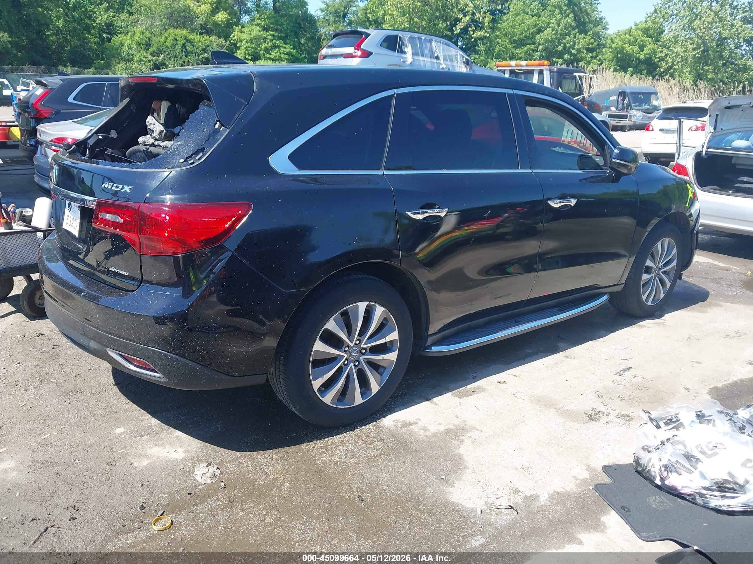 2015 Acura Mdx Technology Package Black vin: 5FRYD4H47FB028327
