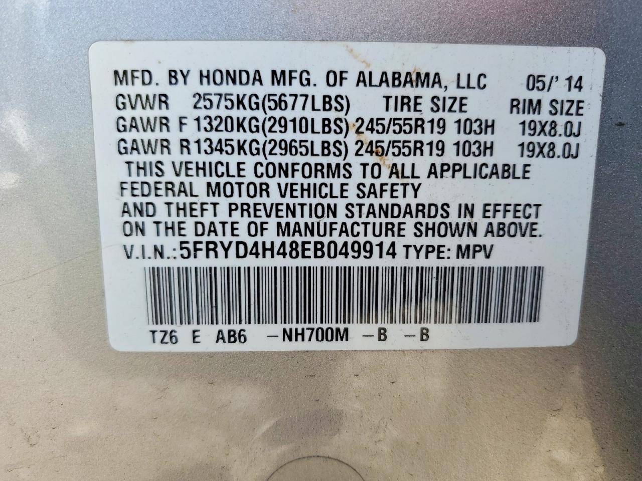 2014 Acura Mdx Technology Silver vin: 5FRYD4H48EB049914