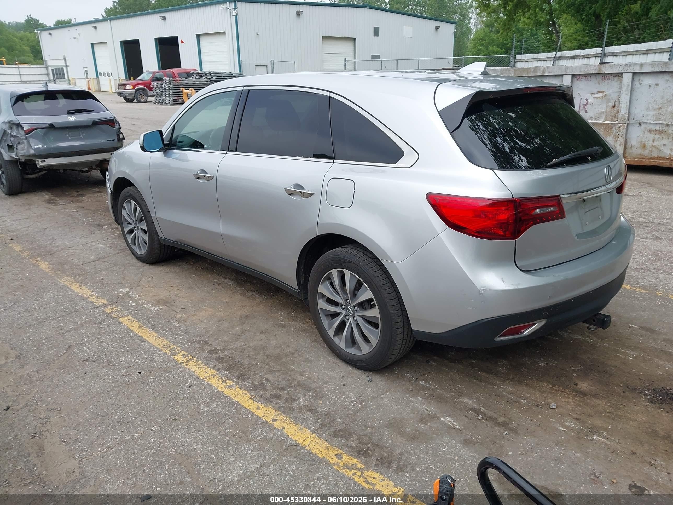 2015 Acura Mdx Technology Package Silver vin: 5FRYD4H48FB009656