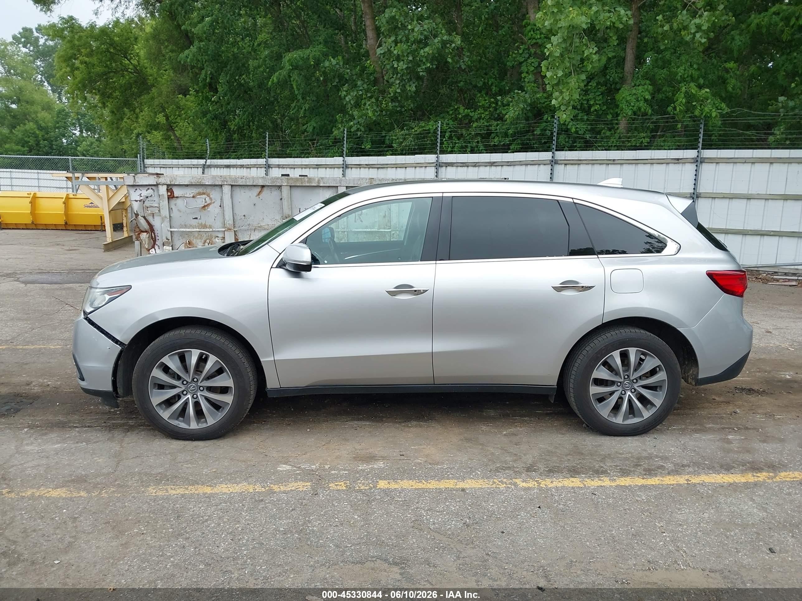 2015 Acura Mdx Technology Package Silver vin: 5FRYD4H48FB009656