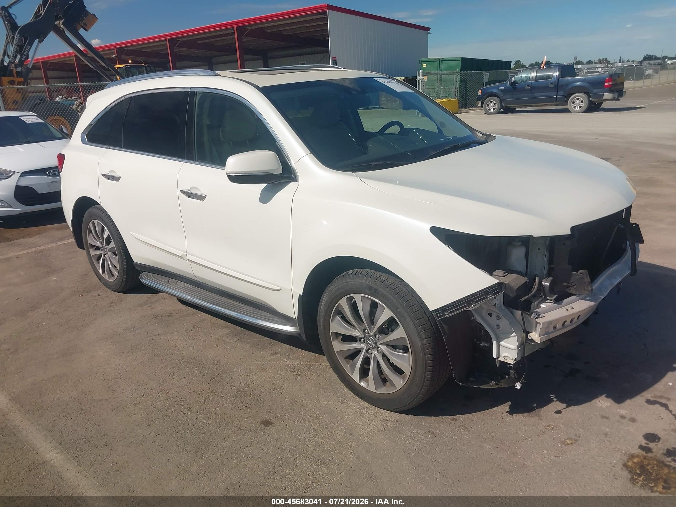 2015 Acura Mdx Technology Package White vin: 5FRYD4H48FB014484