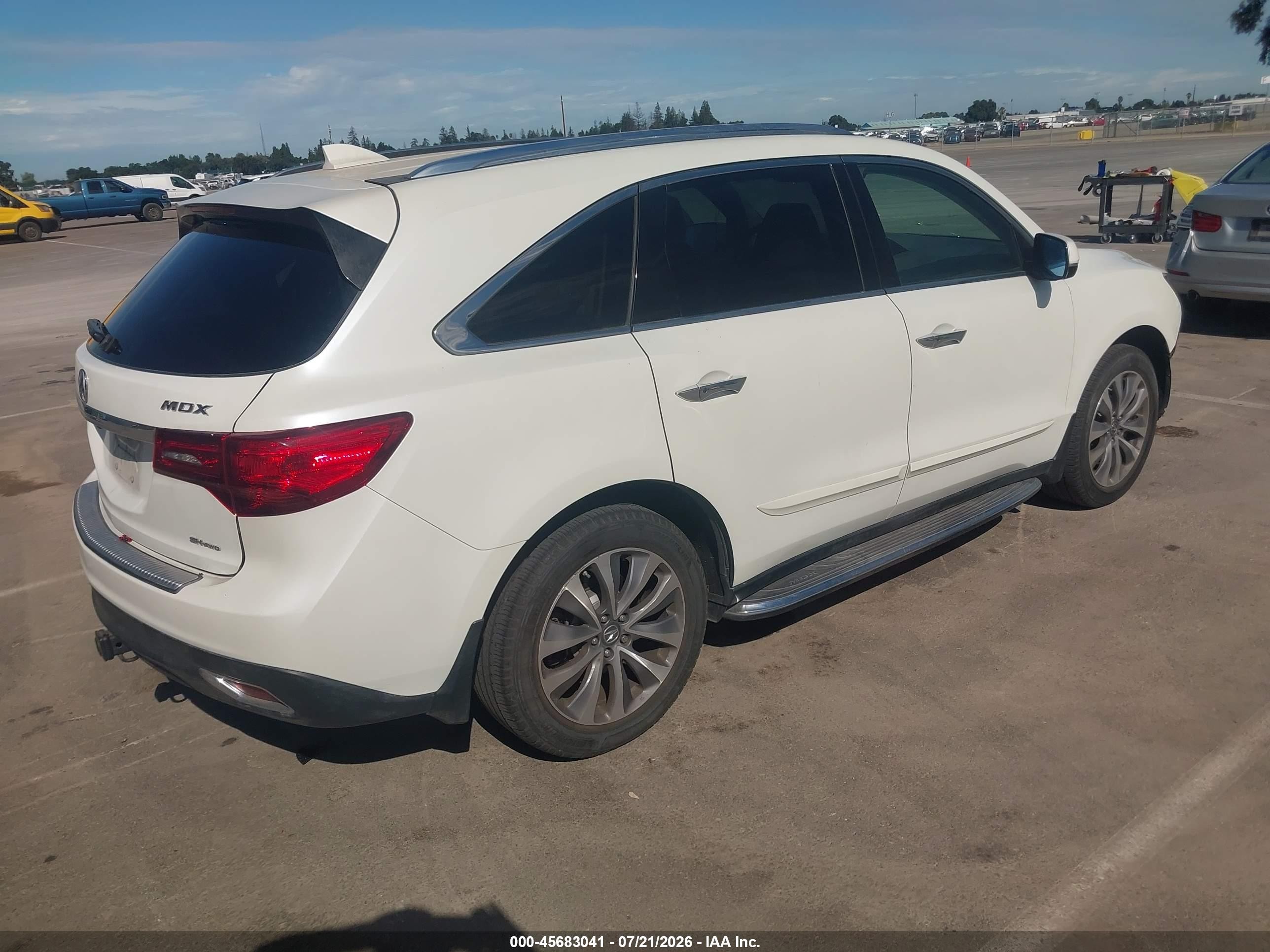 2015 Acura Mdx Technology Package White vin: 5FRYD4H48FB014484
