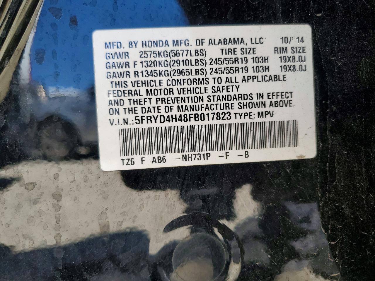 2015 Acura Mdx Technology Black vin: 5FRYD4H48FB017823