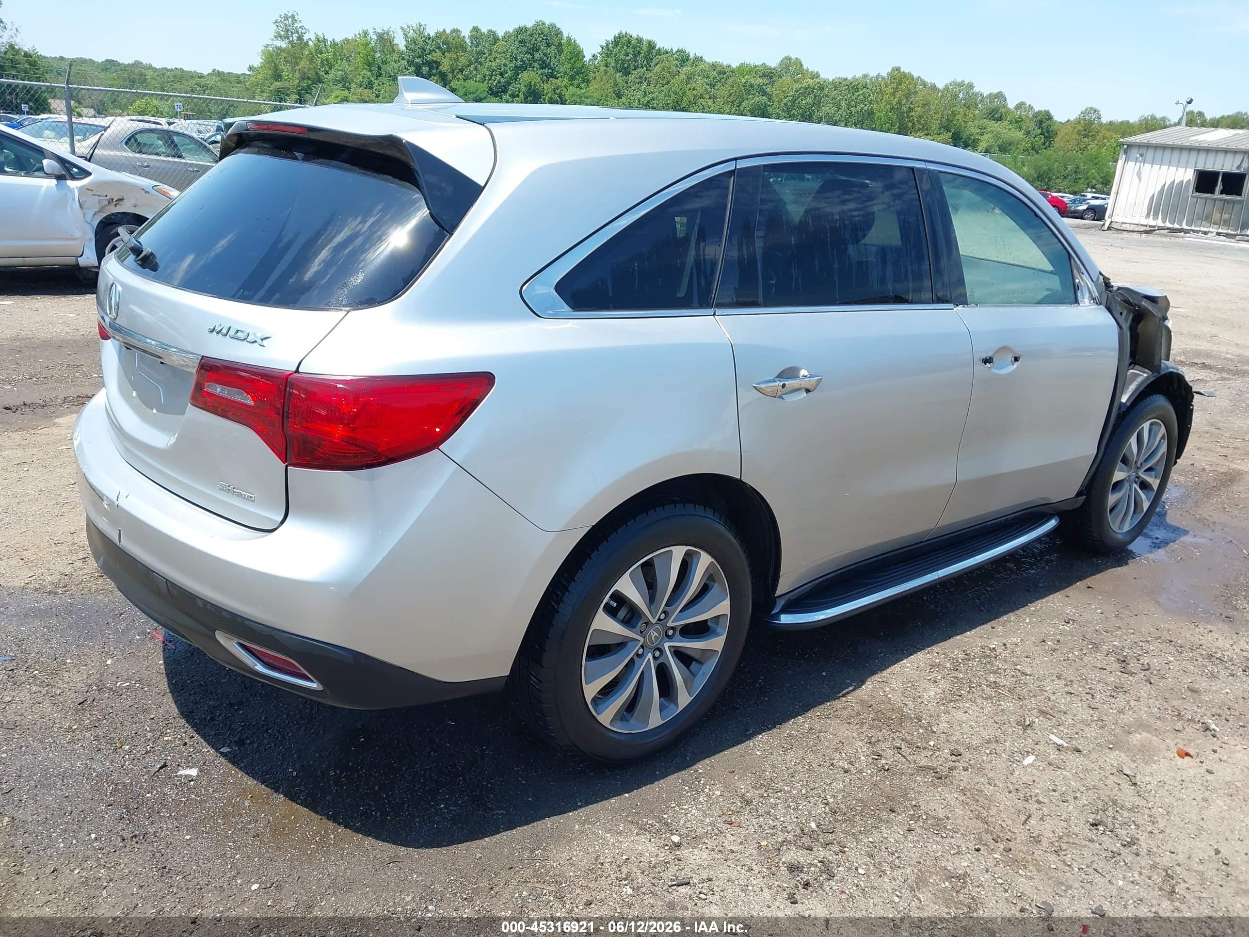 2014 Acura Mdx Technology Package Silver vin: 5FRYD4H49EB037383