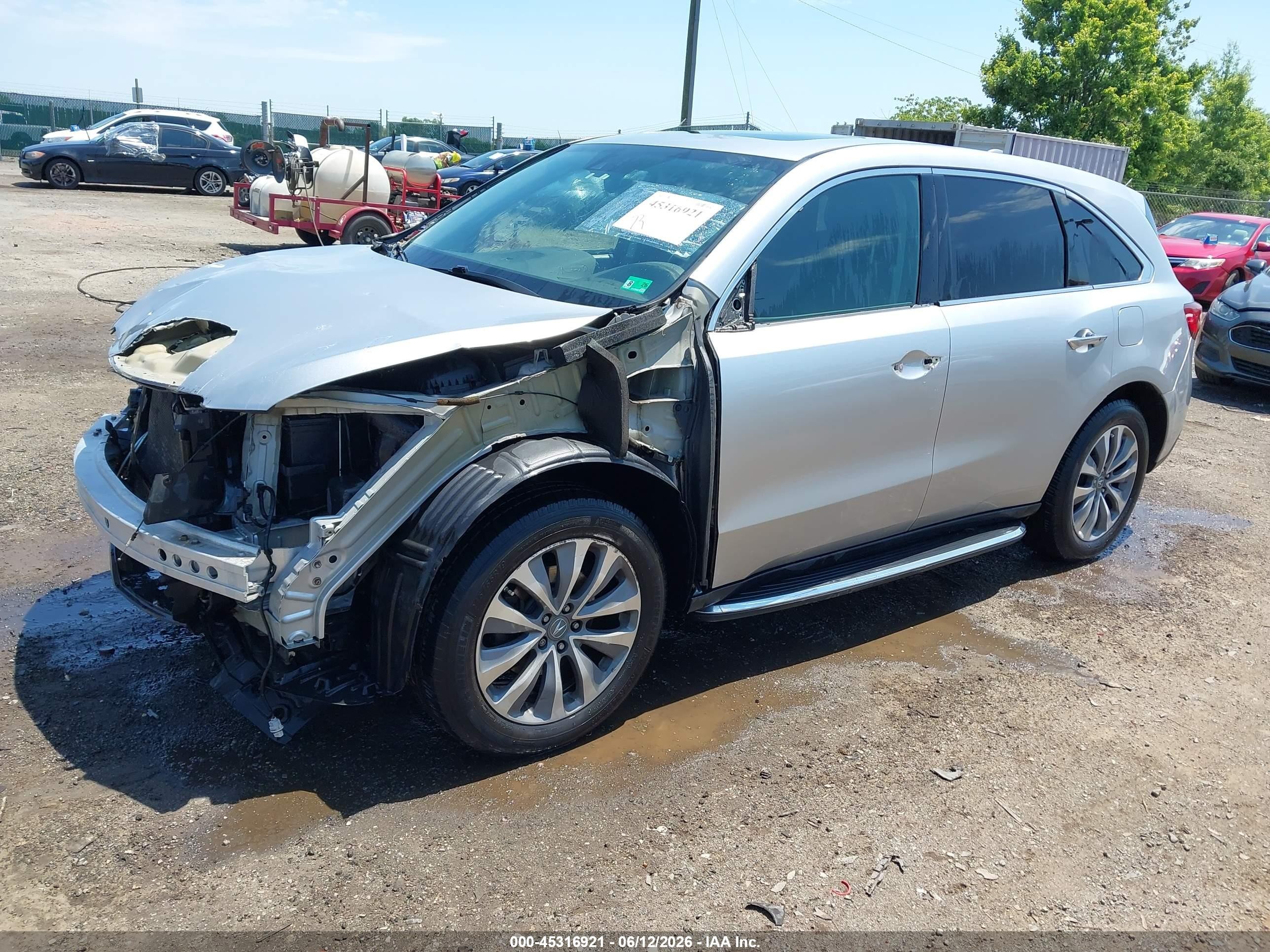 2014 Acura Mdx Technology Package Silver vin: 5FRYD4H49EB037383