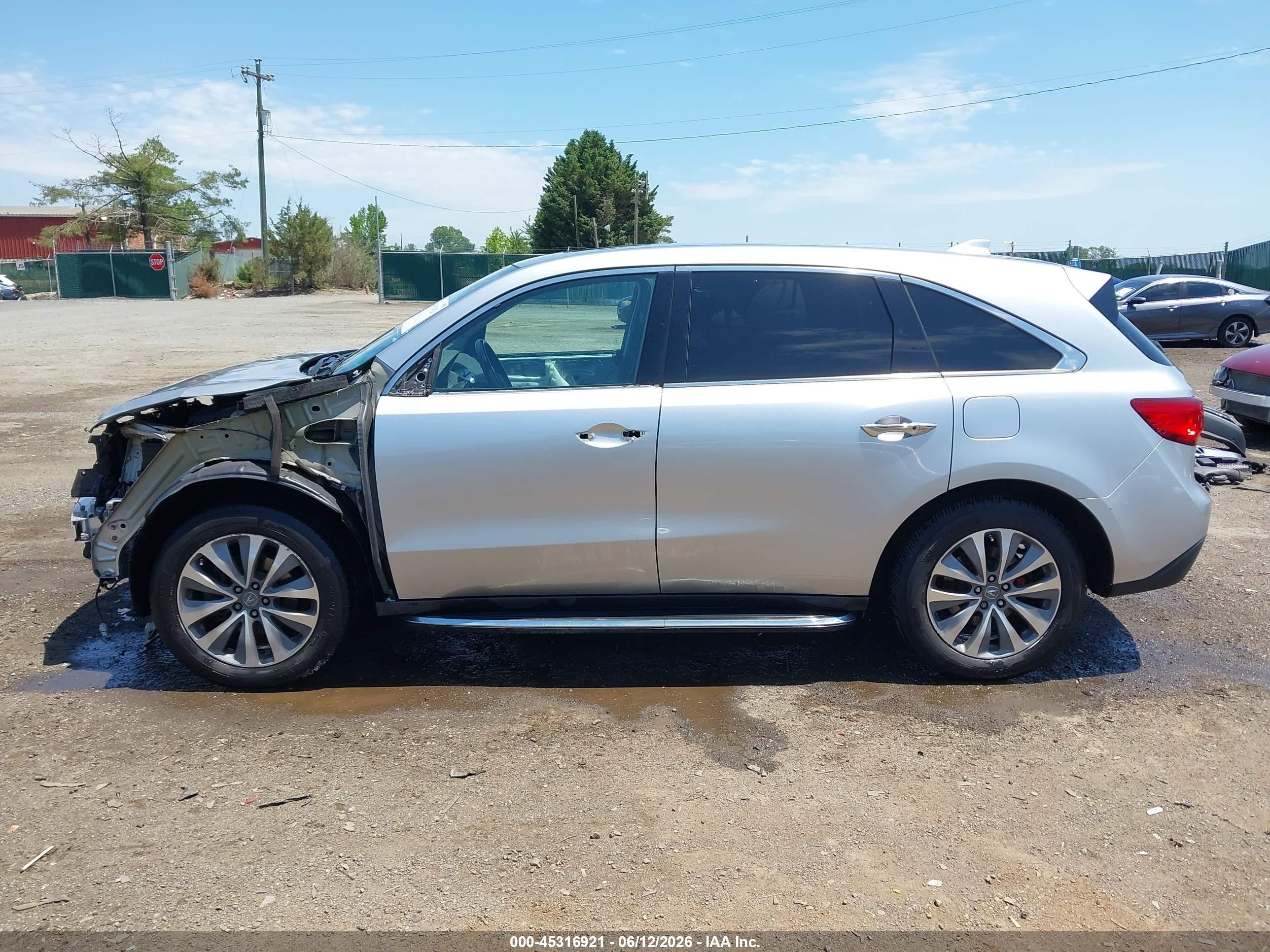 2014 Acura Mdx Technology Package Silver vin: 5FRYD4H49EB037383