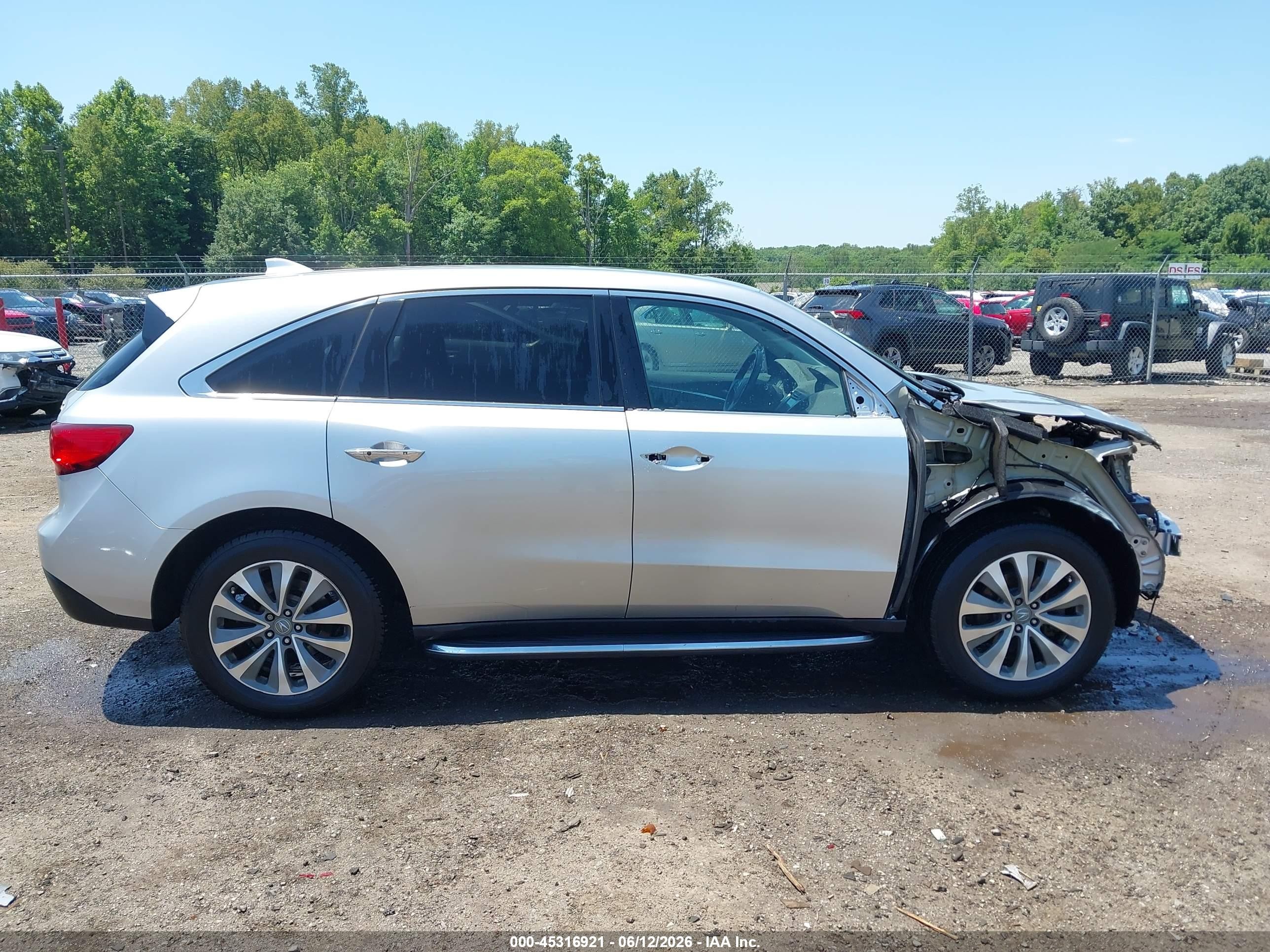 2014 Acura Mdx Technology Package Silver vin: 5FRYD4H49EB037383