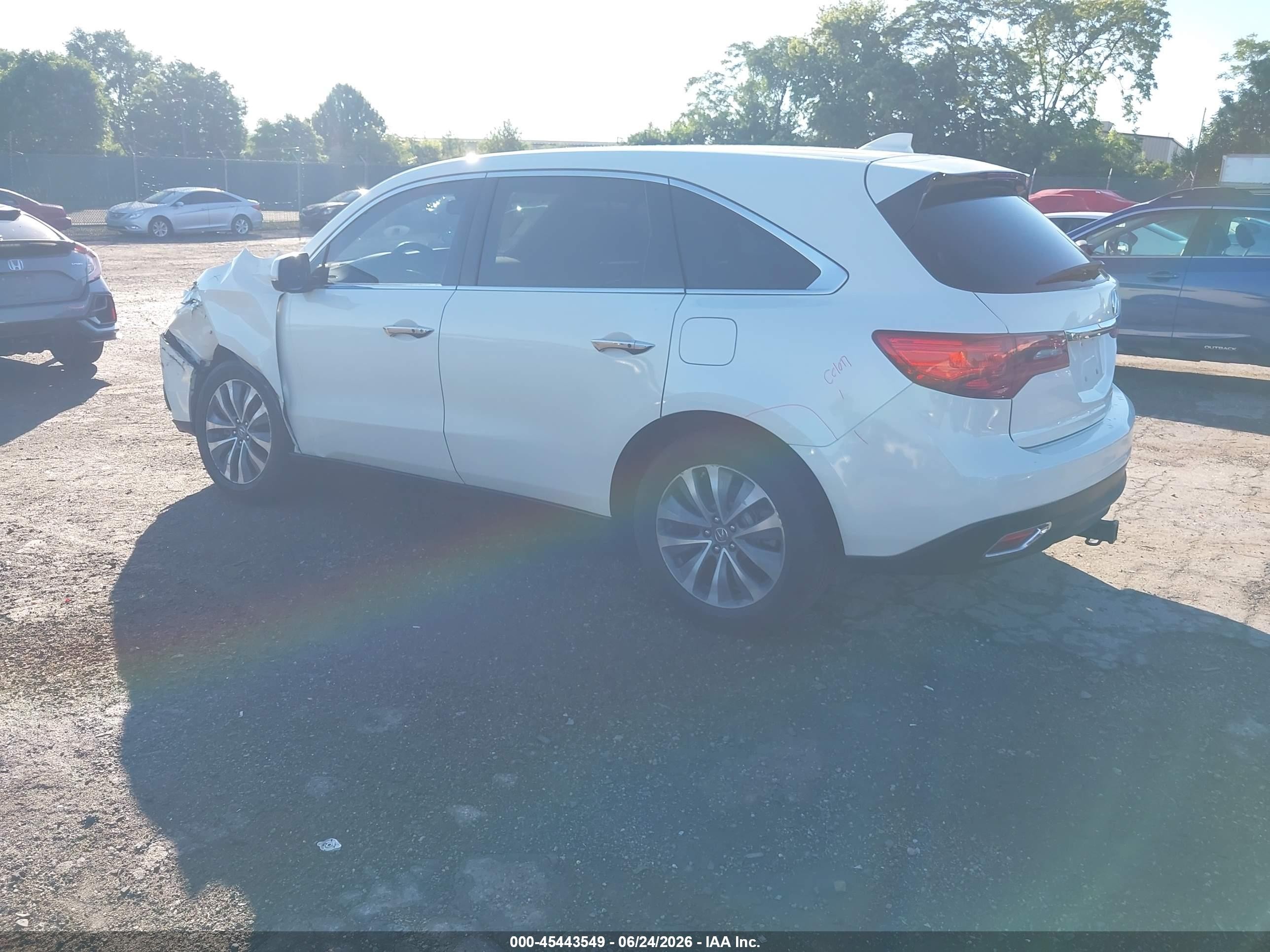 2014 Acura Mdx Technology Package White vin: 5FRYD4H49EB037691