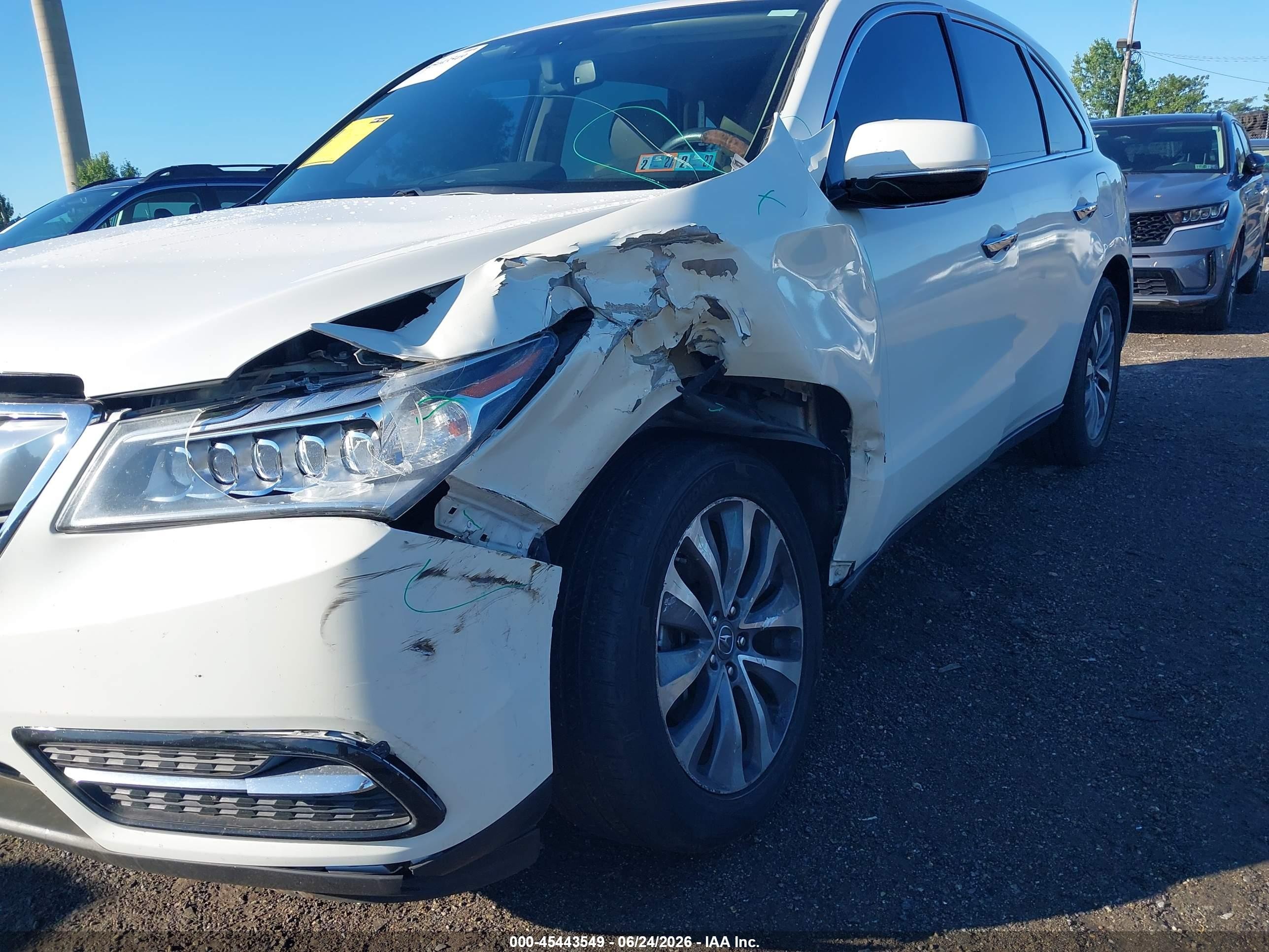 2014 Acura Mdx Technology Package White vin: 5FRYD4H49EB037691