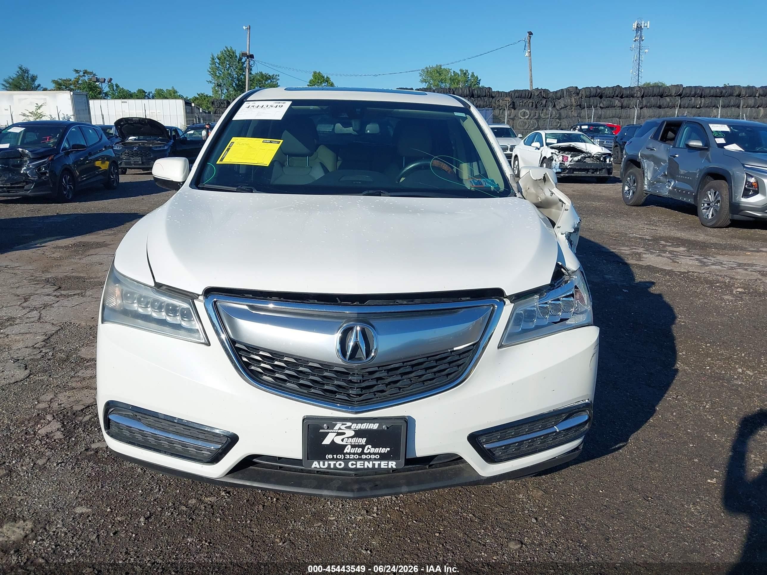 2014 Acura Mdx Technology Package White vin: 5FRYD4H49EB037691
