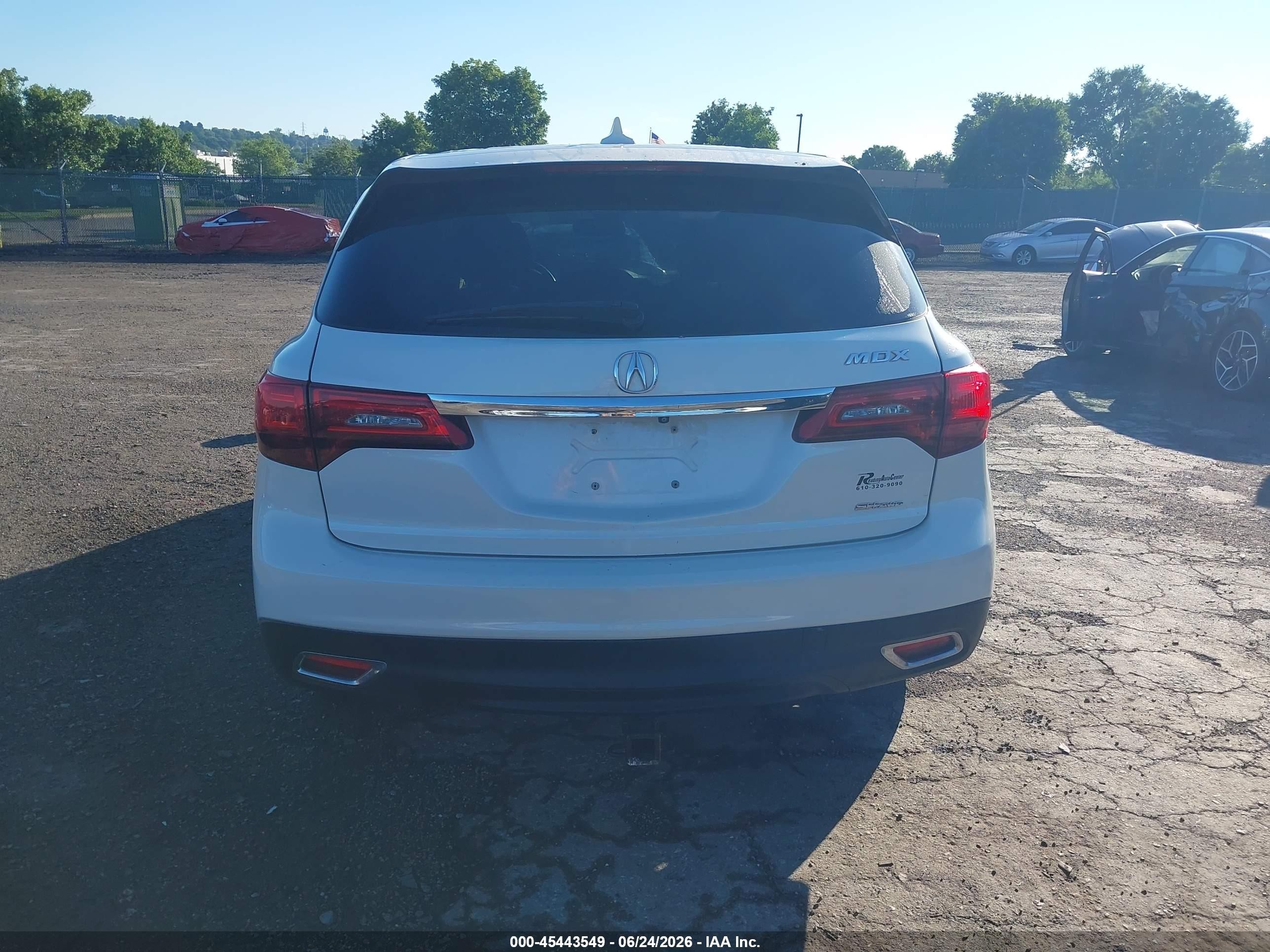 2014 Acura Mdx Technology Package White vin: 5FRYD4H49EB037691