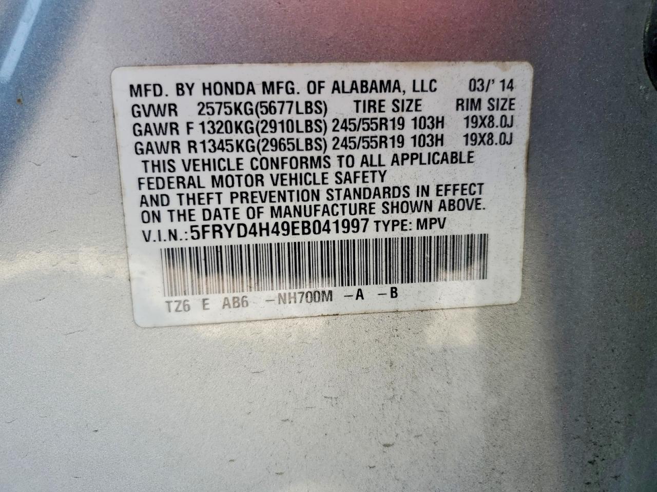 2014 Acura Mdx Technology Silver vin: 5FRYD4H49EB041997