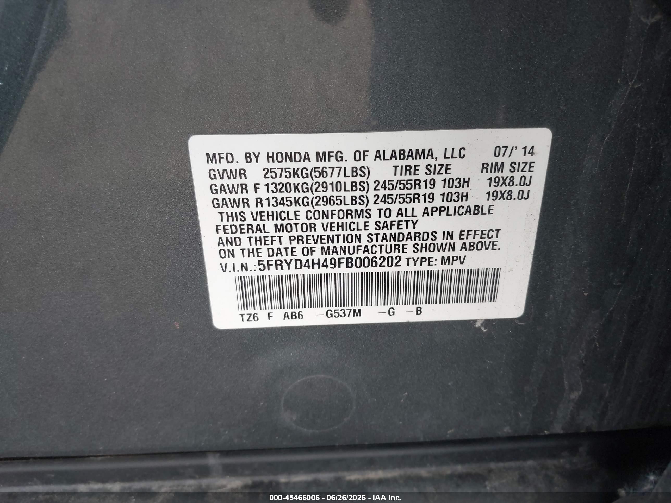 2015 Acura Mdx Technology Package Gray vin: 5FRYD4H49FB006202