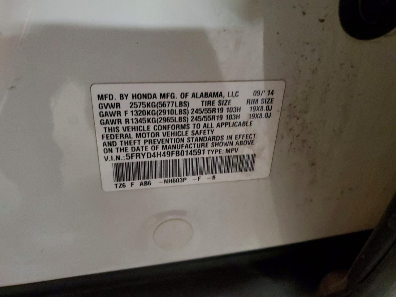 2015 Acura Mdx Technology Белый vin: 5FRYD4H49FB014591