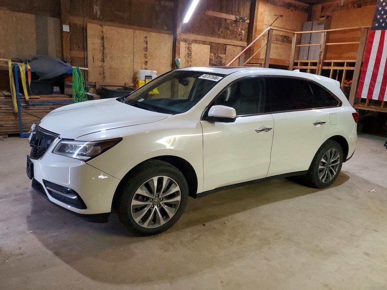 2015 Acura Mdx Technology White vin: 5FRYD4H49FB014591