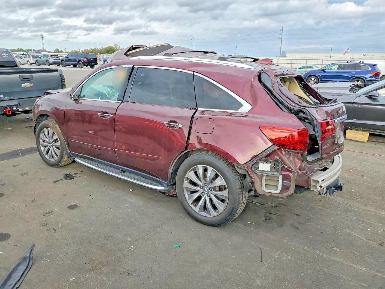2015 Acura Mdx Technology Burgundy vin: 5FRYD4H49FB018074
