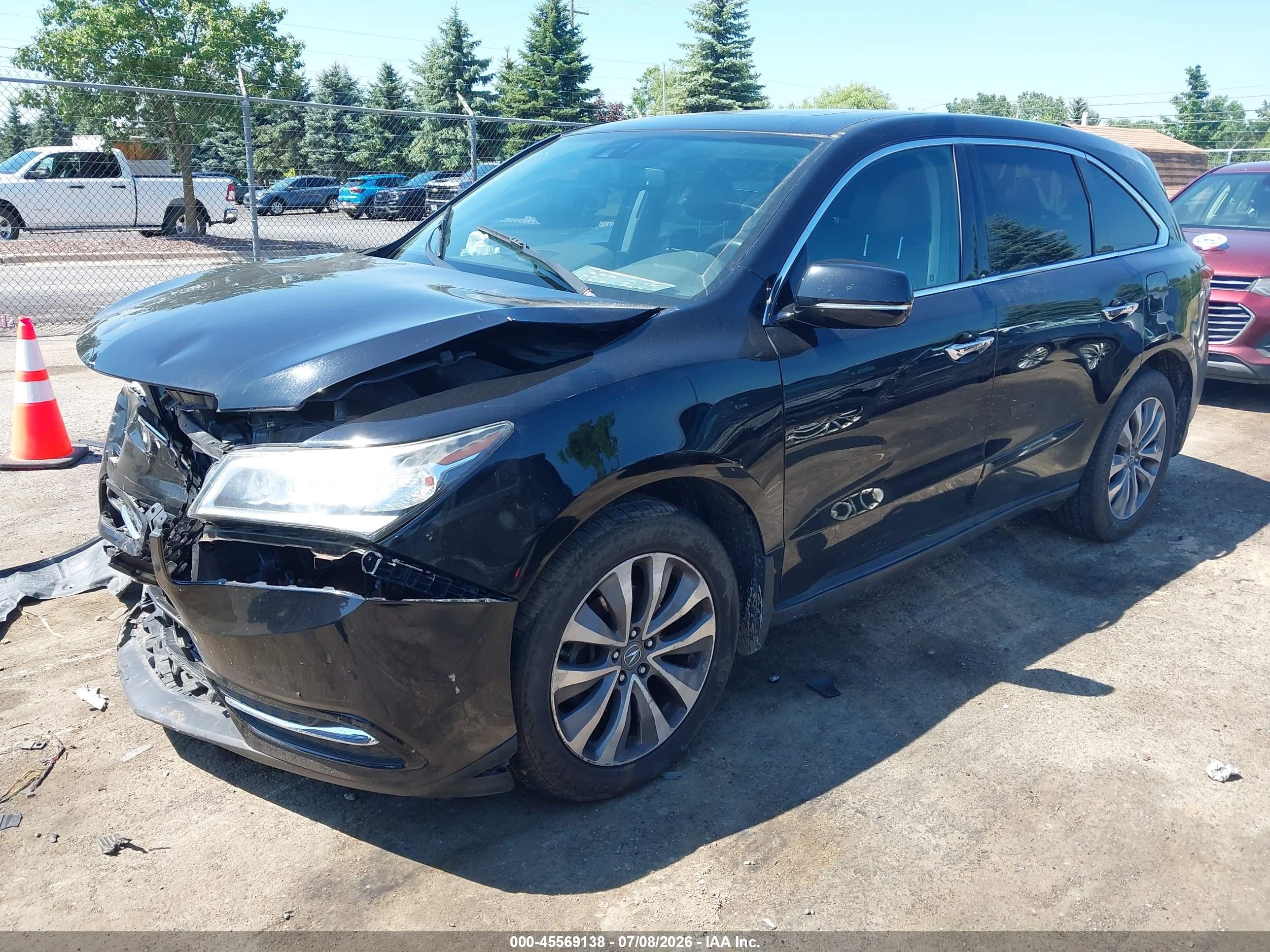 2015 Acura Mdx Technology Package Black vin: 5FRYD4H49FB022013