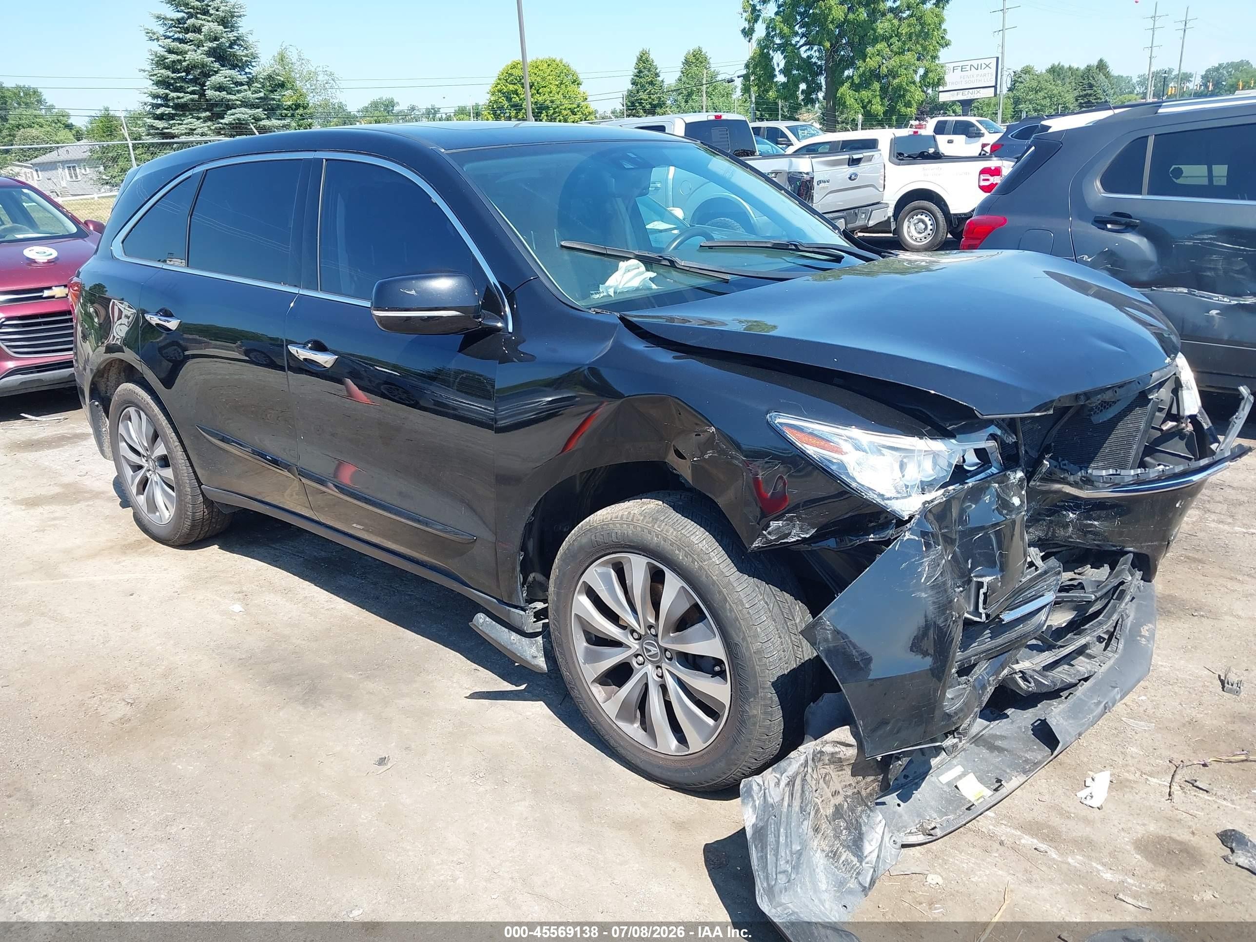 2015 Acura Mdx Technology Package Black vin: 5FRYD4H49FB022013