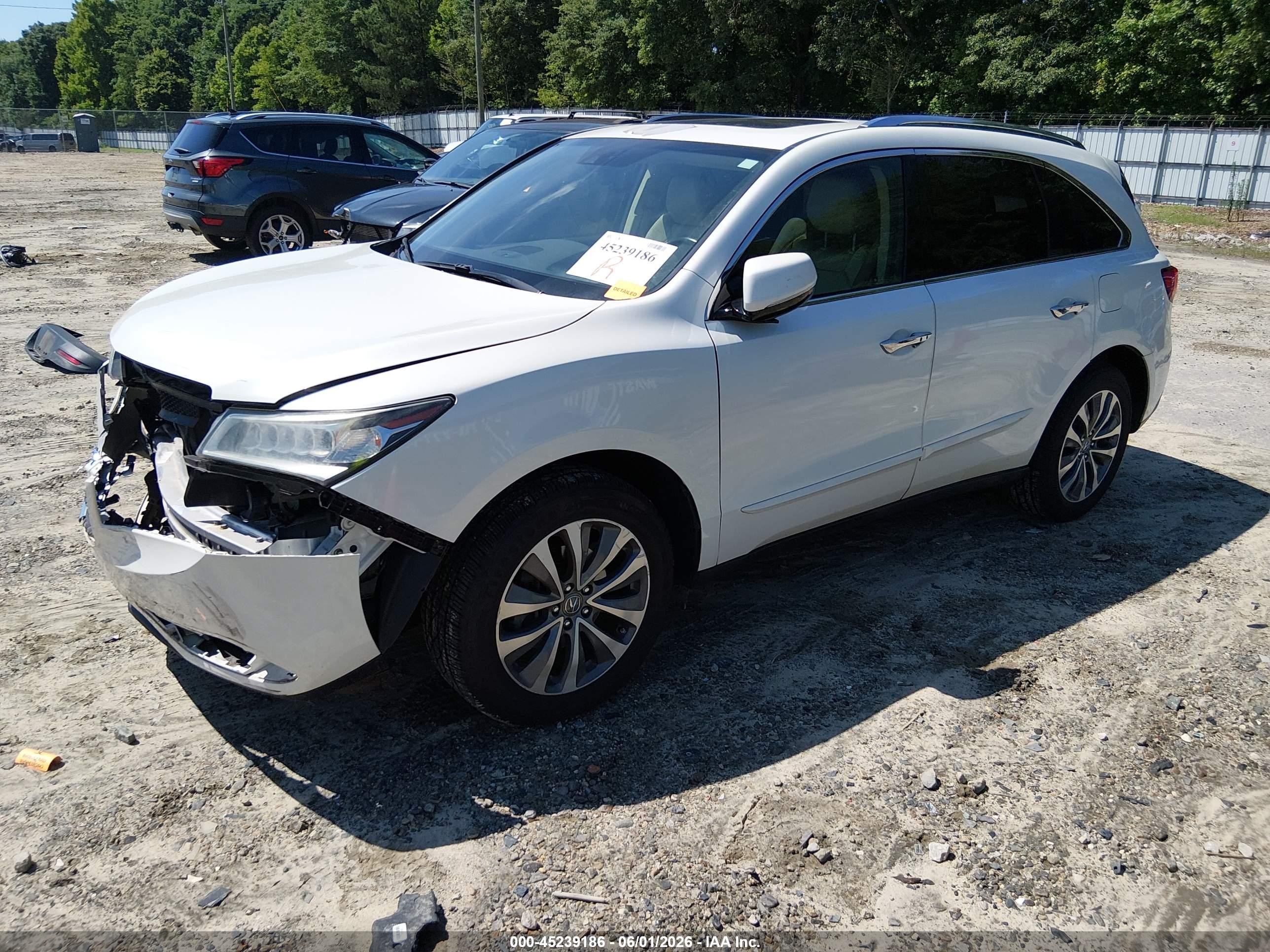 2015 Acura Mdx Technology Package Белый vin: 5FRYD4H49FB022335