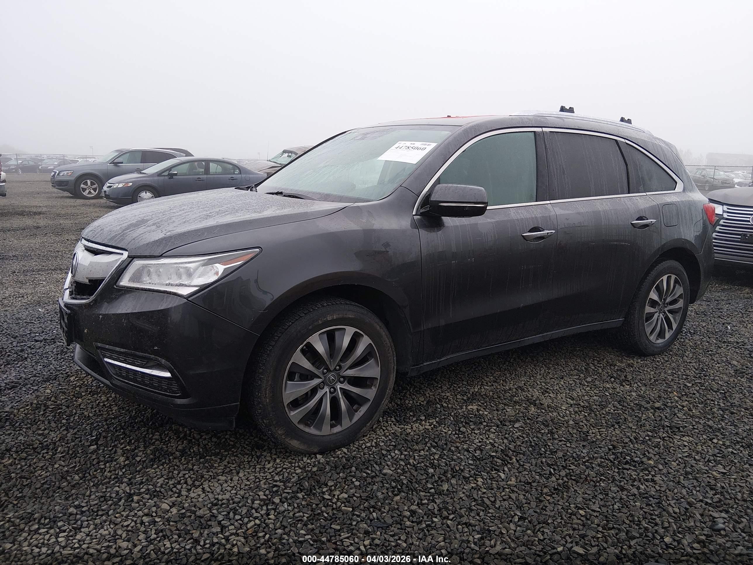 2014 Acura Mdx Technology Package Gray vin: 5FRYD4H4XEB005221