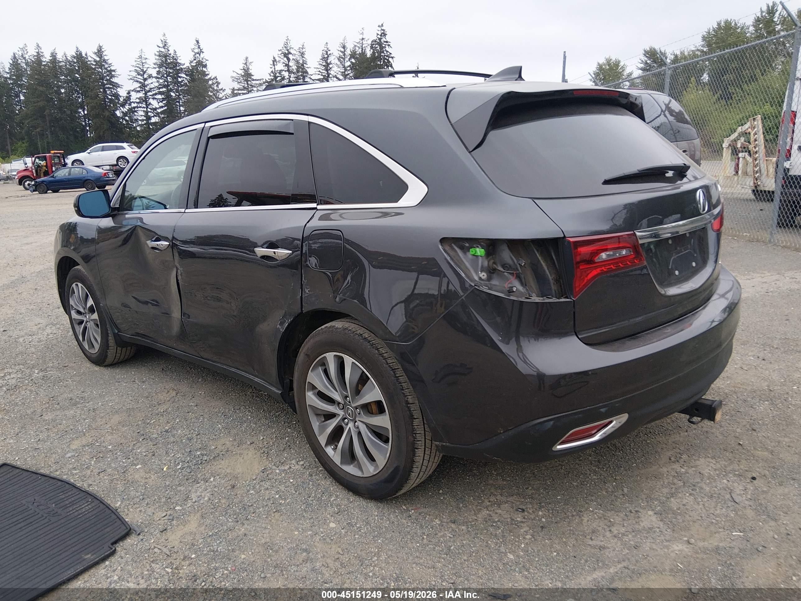 2014 Acura Mdx Technology Pkg W/entertainment Pkg Gray vin: 5FRYD4H60EB015452