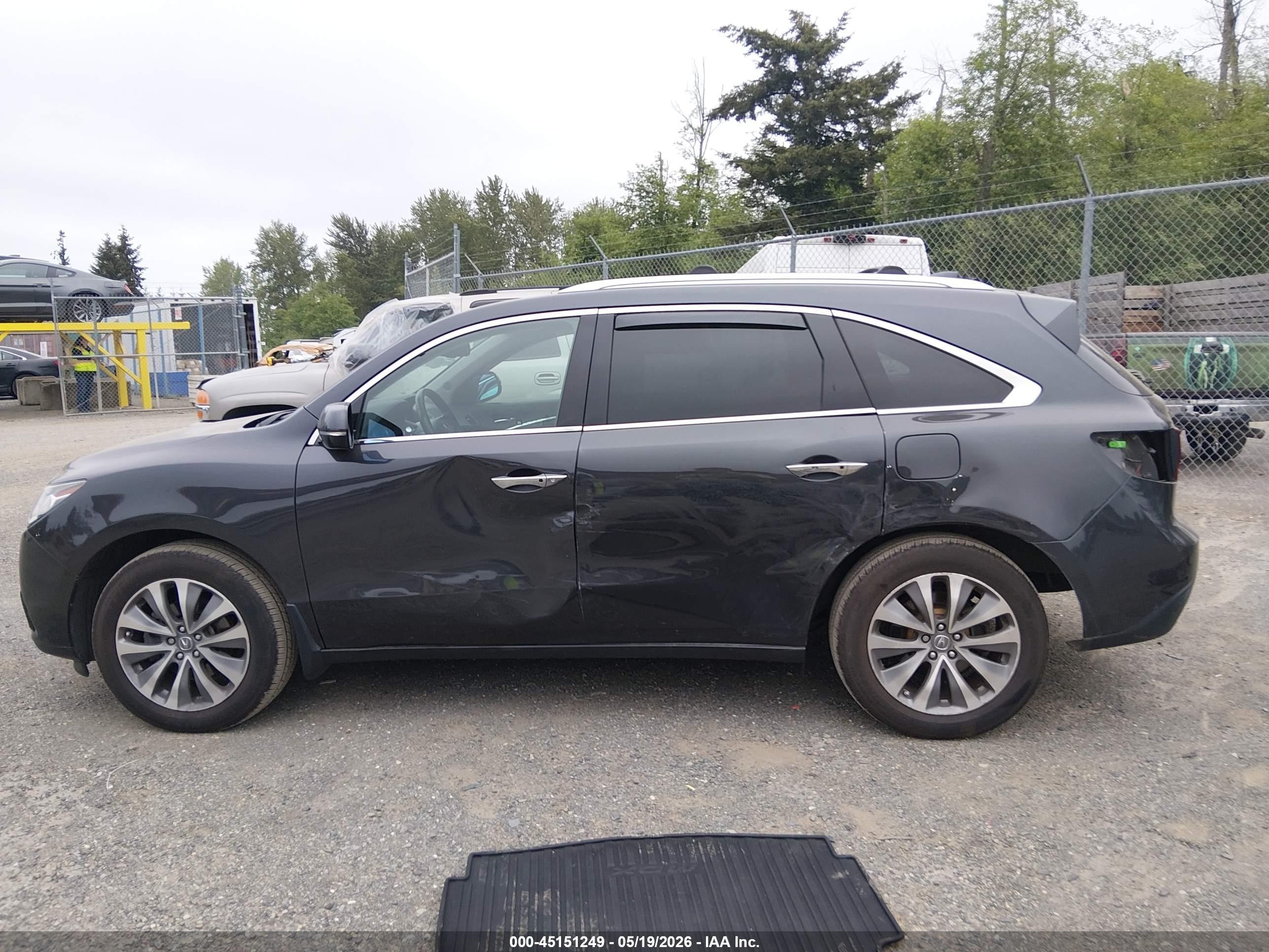 2014 Acura Mdx Technology Pkg W/entertainment Pkg Gray vin: 5FRYD4H60EB015452