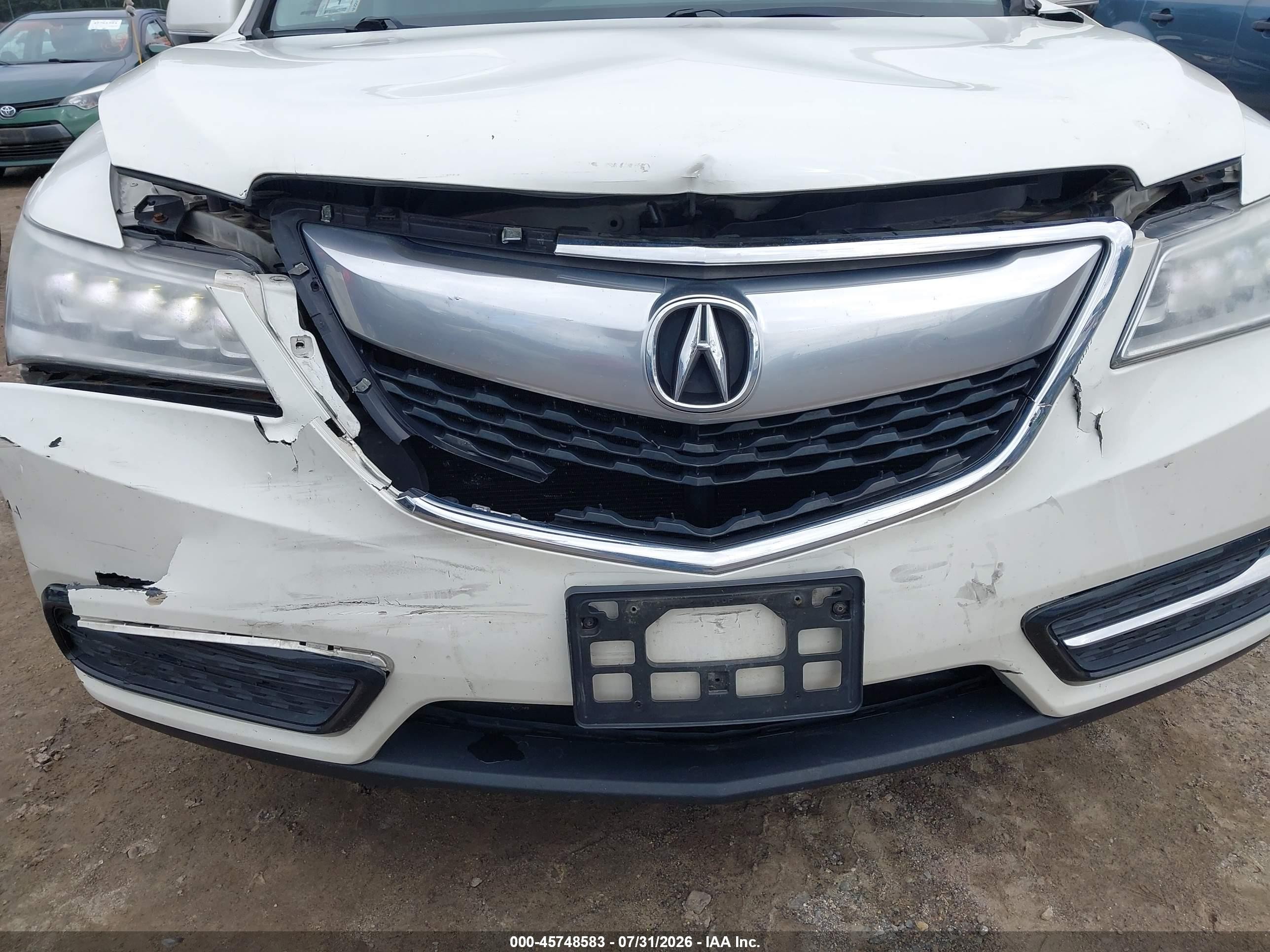 2014 Acura Mdx Technology Pkg W/entertainment Pkg White vin: 5FRYD4H64EB023876