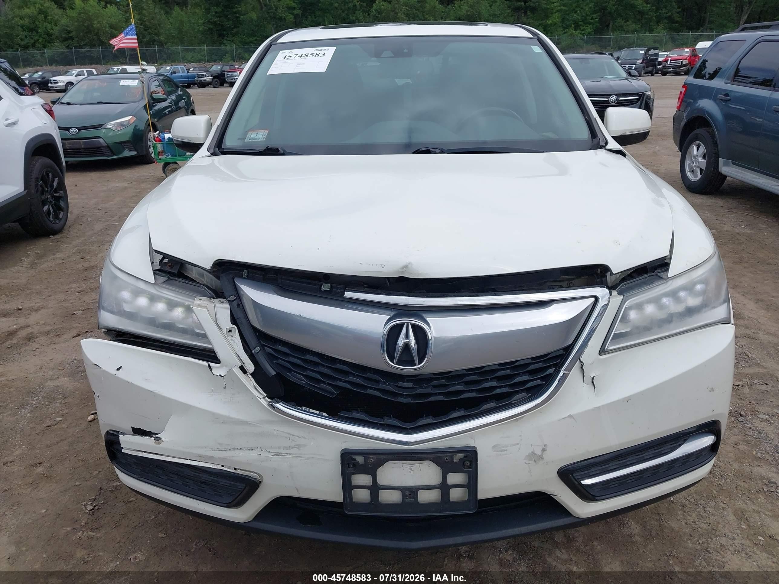 2014 Acura Mdx Technology Pkg W/entertainment Pkg White vin: 5FRYD4H64EB023876