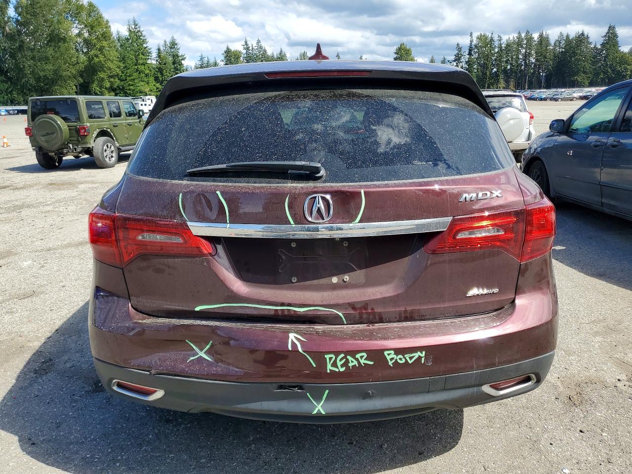 2015 Acura Mdx Technology Burgundy vin: 5FRYD4H66FB006904
