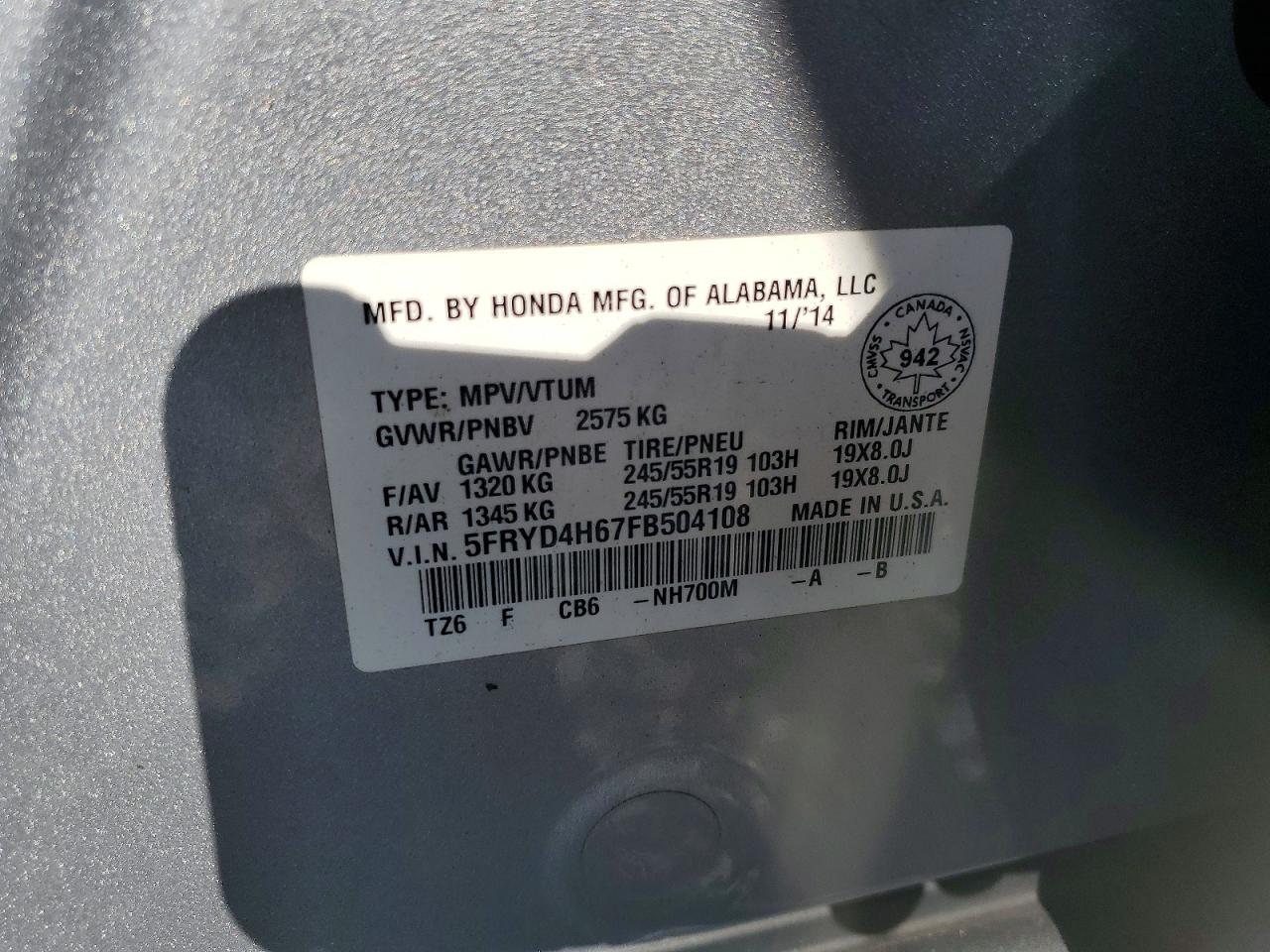 2015 Acura Mdx Technology Silver vin: 5FRYD4H67FB504108
