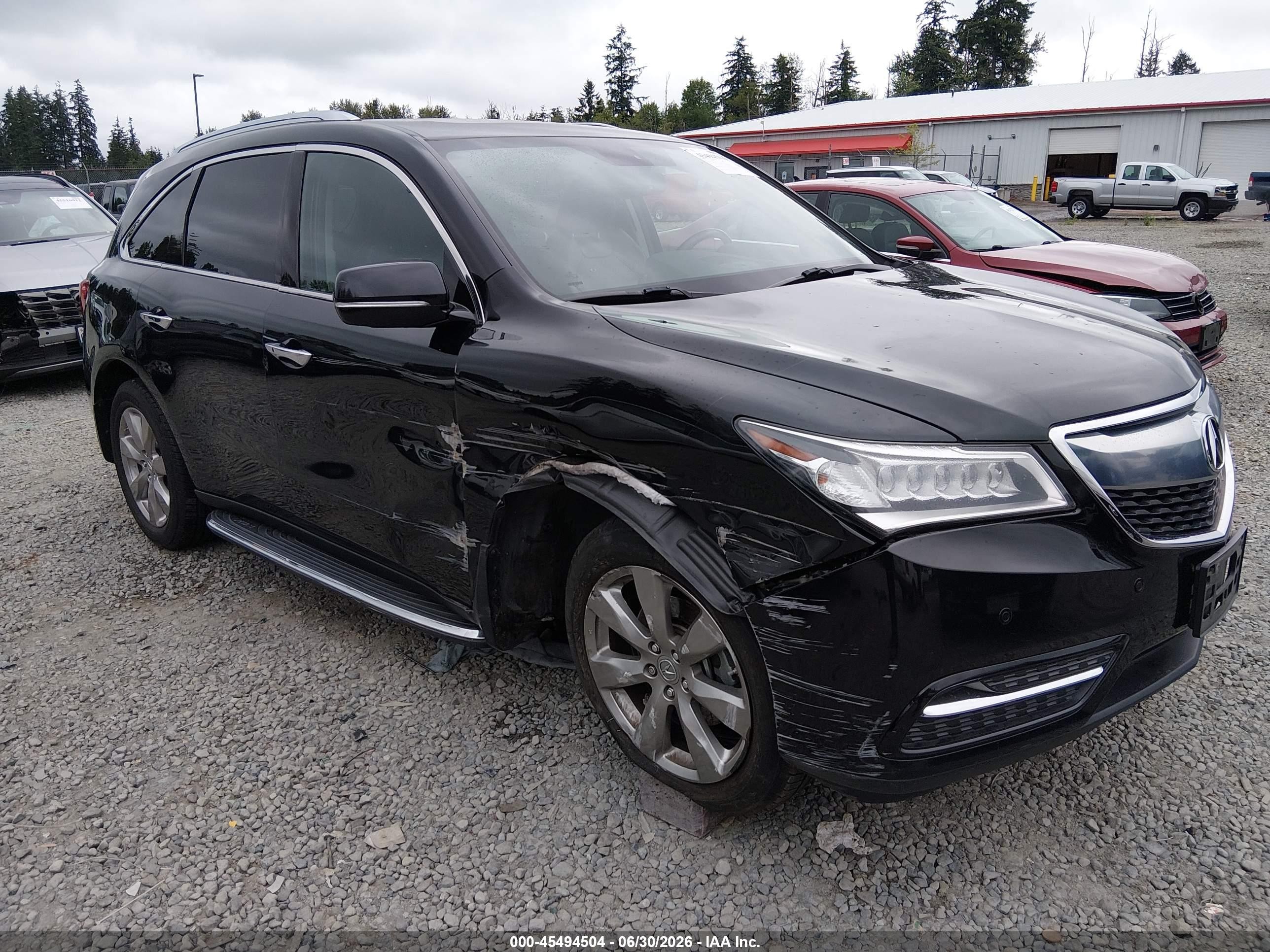 2014 Acura Mdx Advance Pkg W/entertainment Pkg Black vin: 5FRYD4H80EB030311