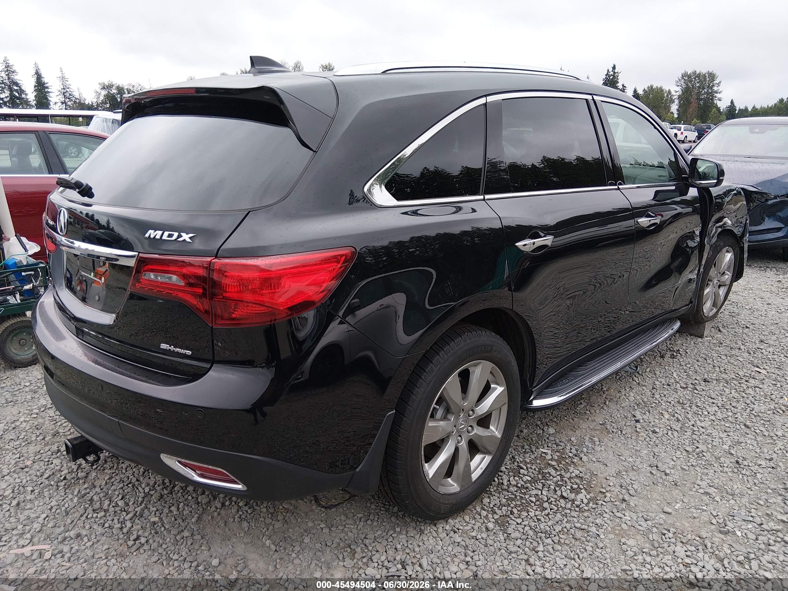 2014 Acura Mdx Advance Pkg W/entertainment Pkg Black vin: 5FRYD4H80EB030311