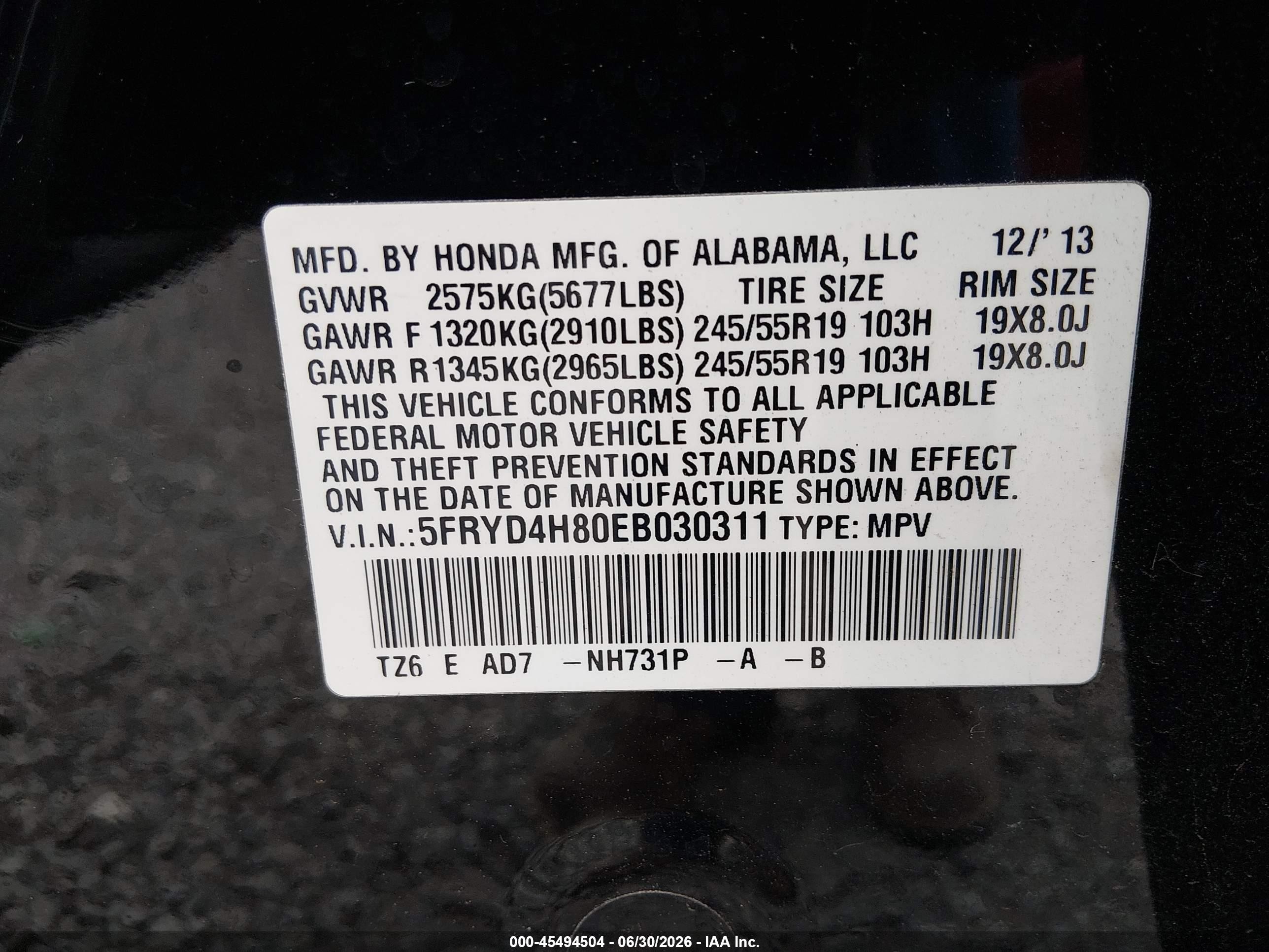 2014 Acura Mdx Advance Pkg W/entertainment Pkg Black vin: 5FRYD4H80EB030311