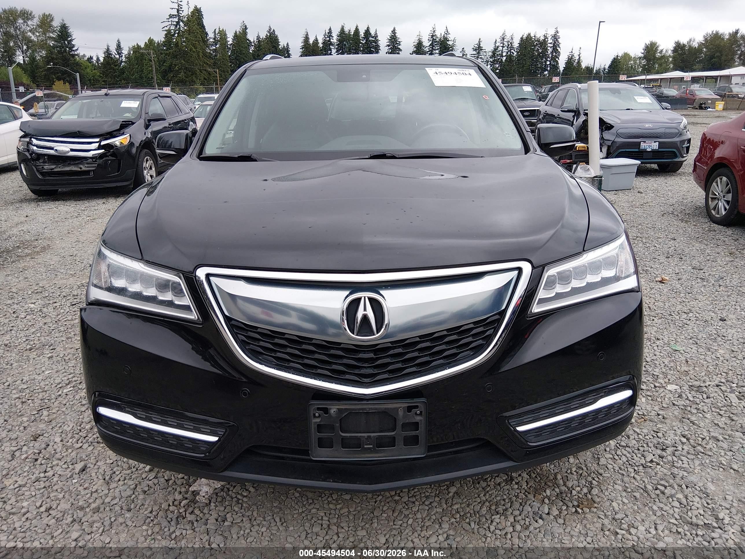 2014 Acura Mdx Advance Pkg W/entertainment Pkg Black vin: 5FRYD4H80EB030311