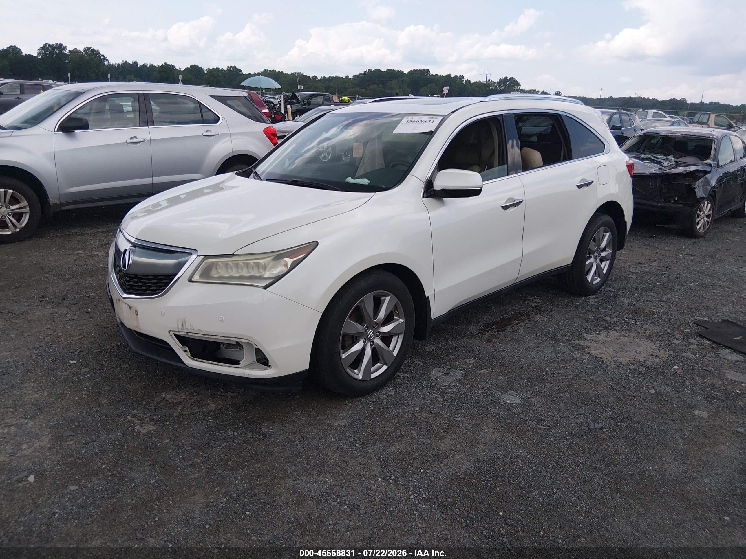 2015 Acura Mdx Advance Pkg W/entertainment Pkg Кремовый vin: 5FRYD4H80FB016376