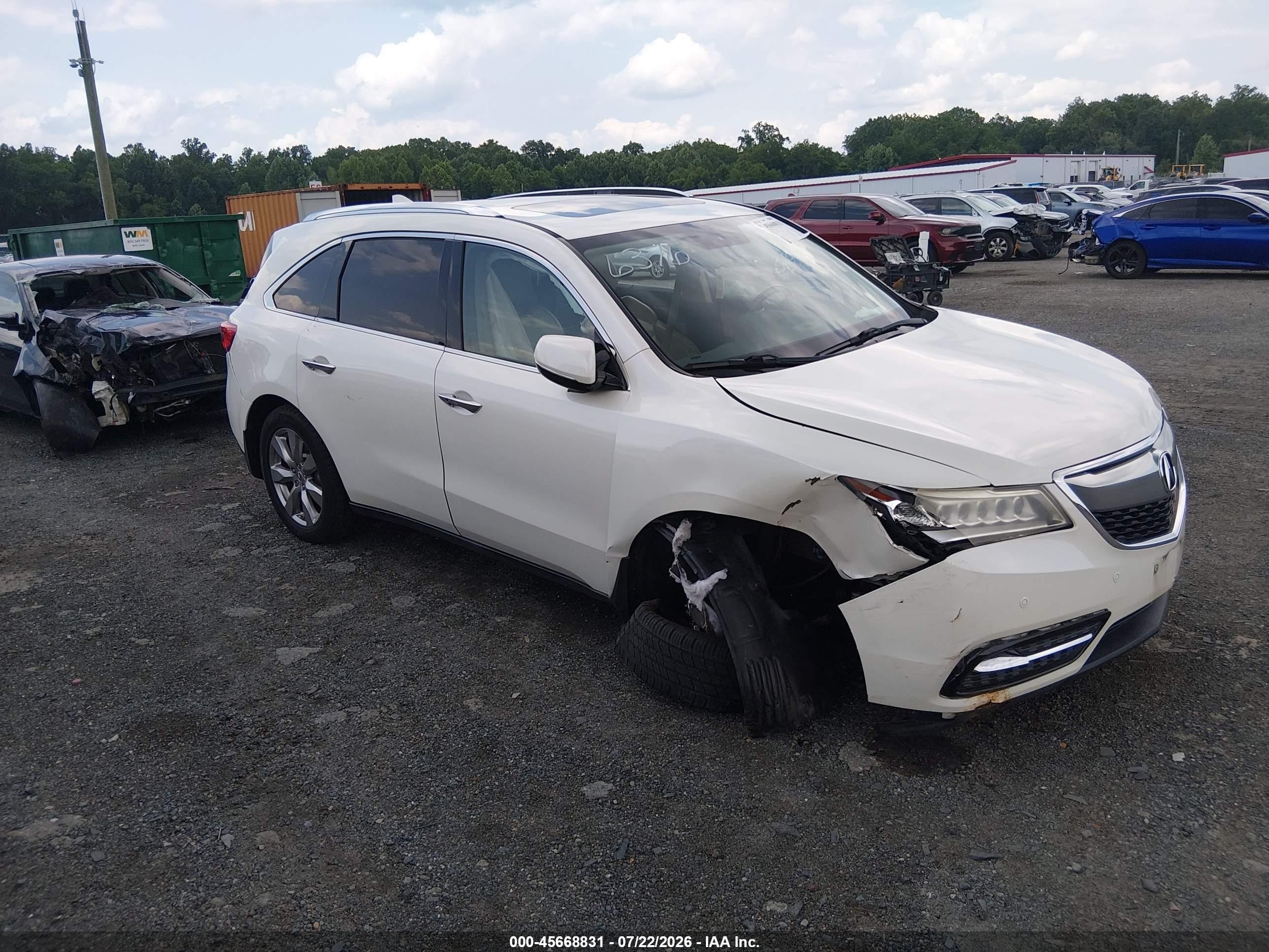 2015 Acura Mdx Advance Pkg W/entertainment Pkg Cream vin: 5FRYD4H80FB016376