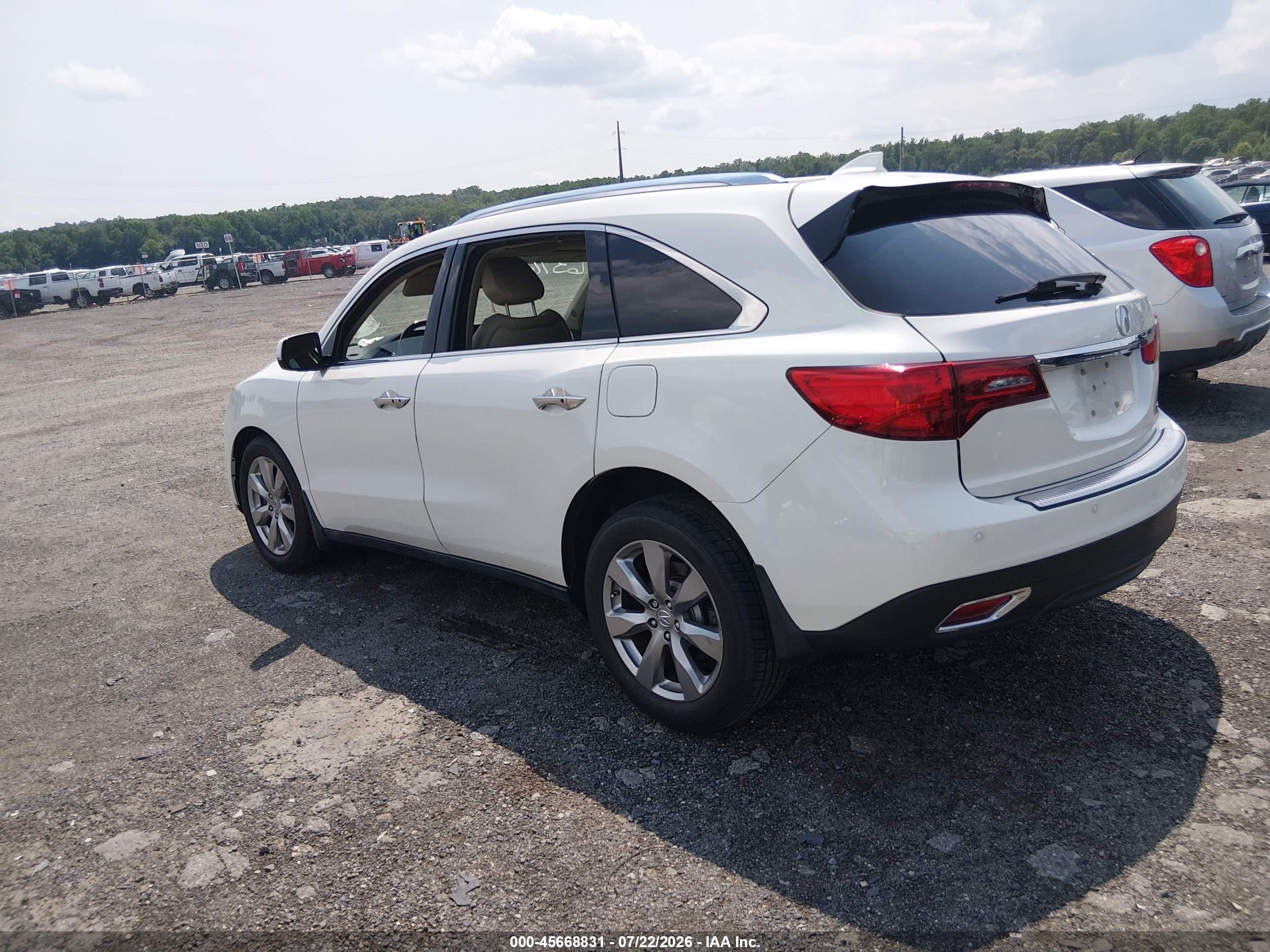 2015 Acura Mdx Advance Pkg W/entertainment Pkg Кремовый vin: 5FRYD4H80FB016376