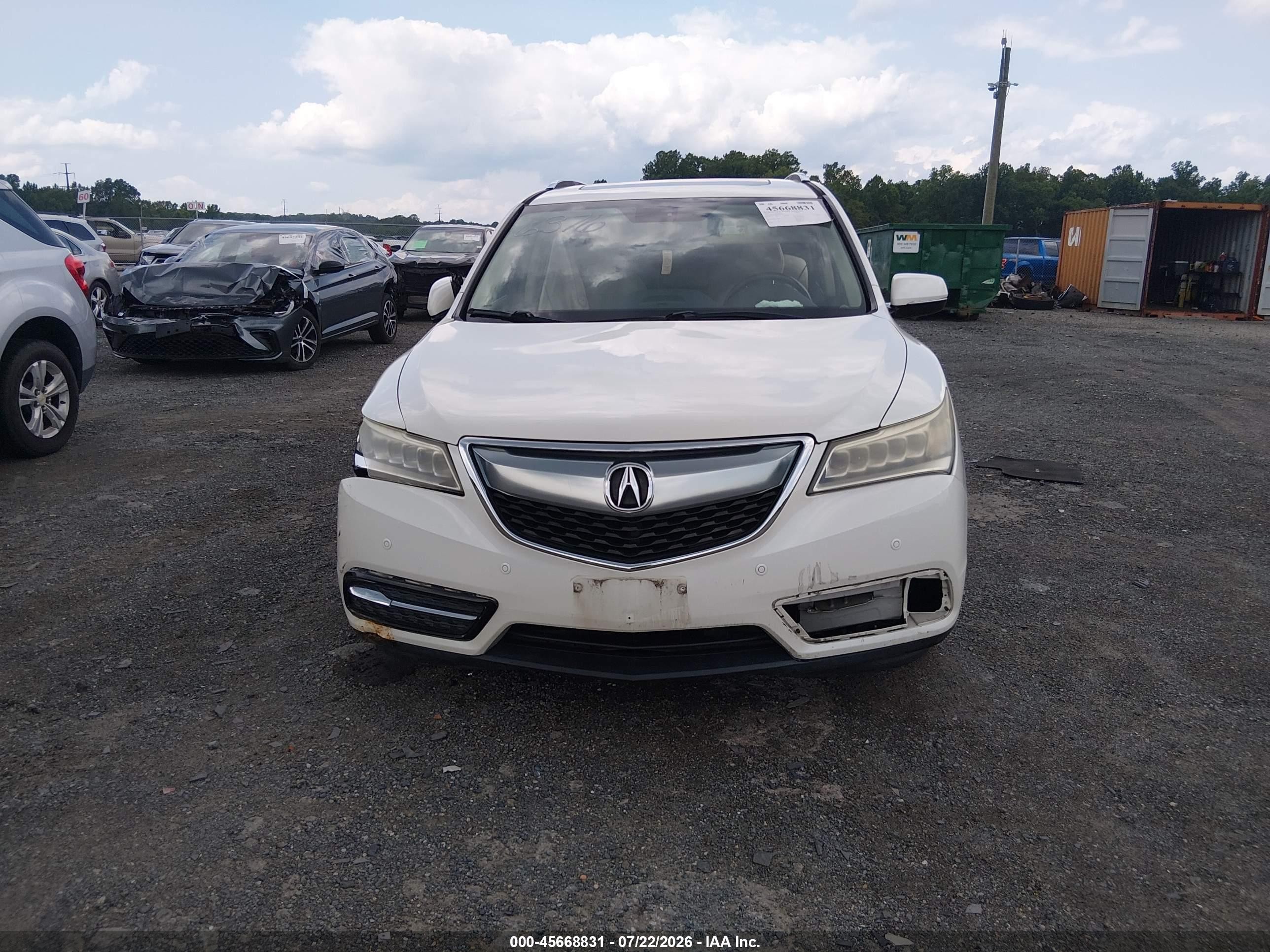 2015 Acura Mdx Advance Pkg W/entertainment Pkg Кремовый vin: 5FRYD4H80FB016376