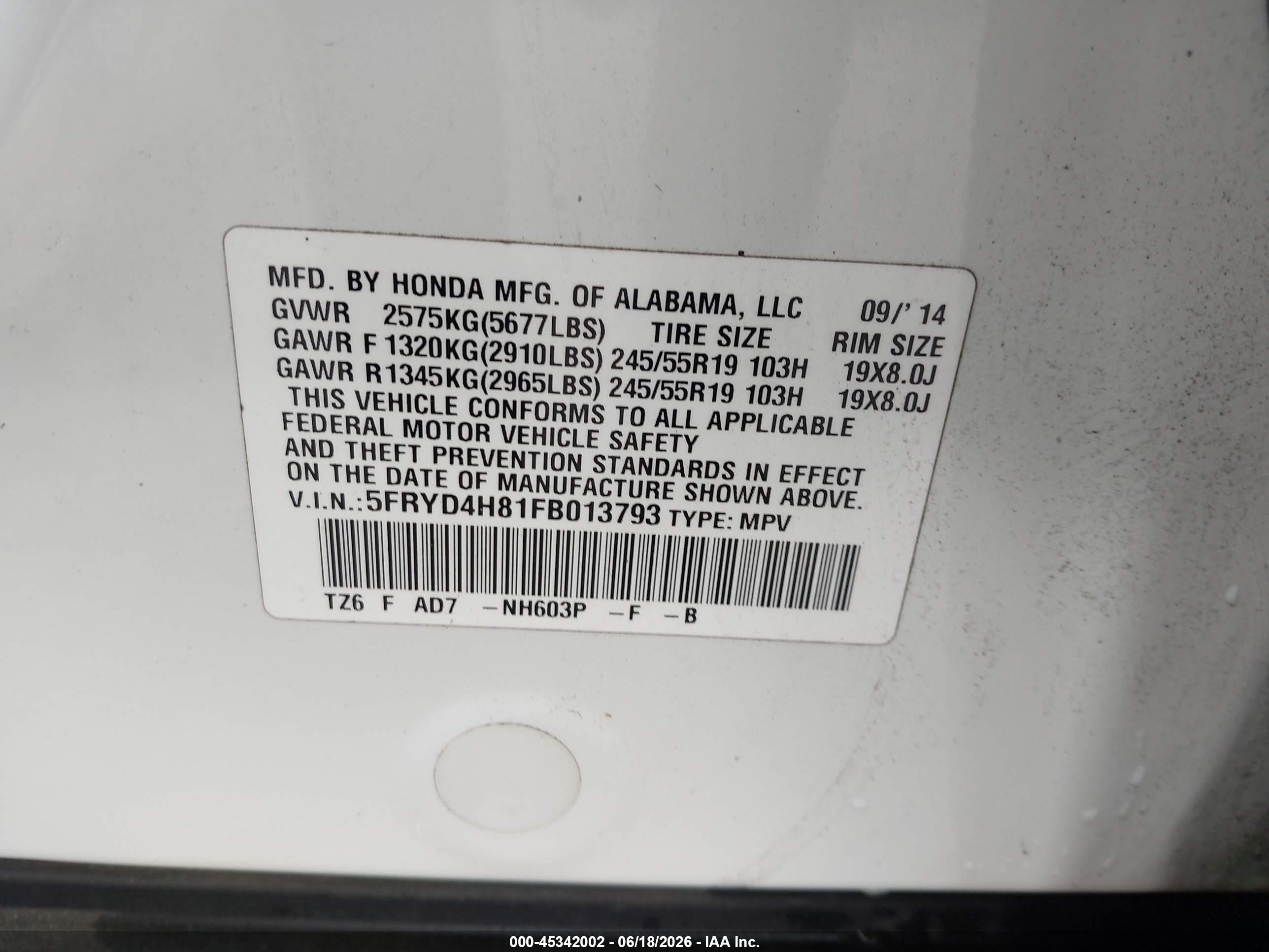 2015 Acura Mdx Advance Pkg W/entertainment Pkg White vin: 5FRYD4H81FB013793