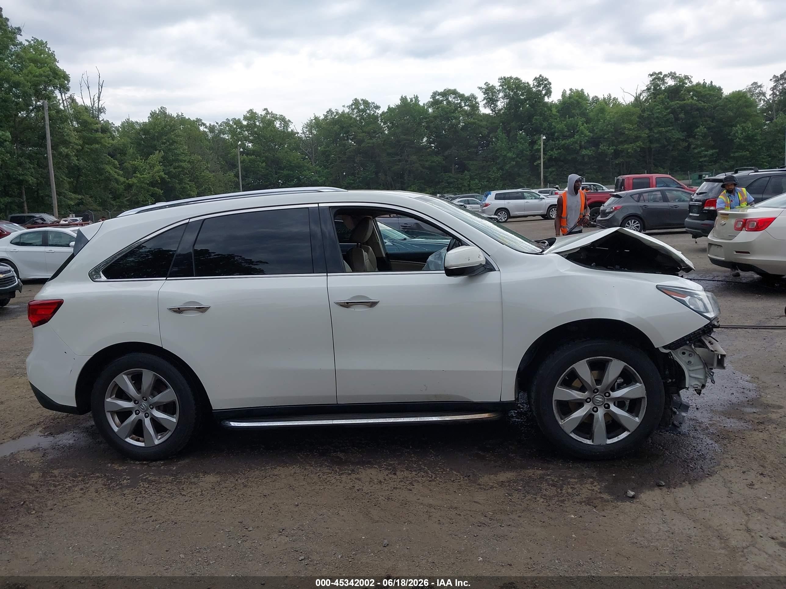 2015 Acura Mdx Advance Pkg W/entertainment Pkg White vin: 5FRYD4H81FB013793