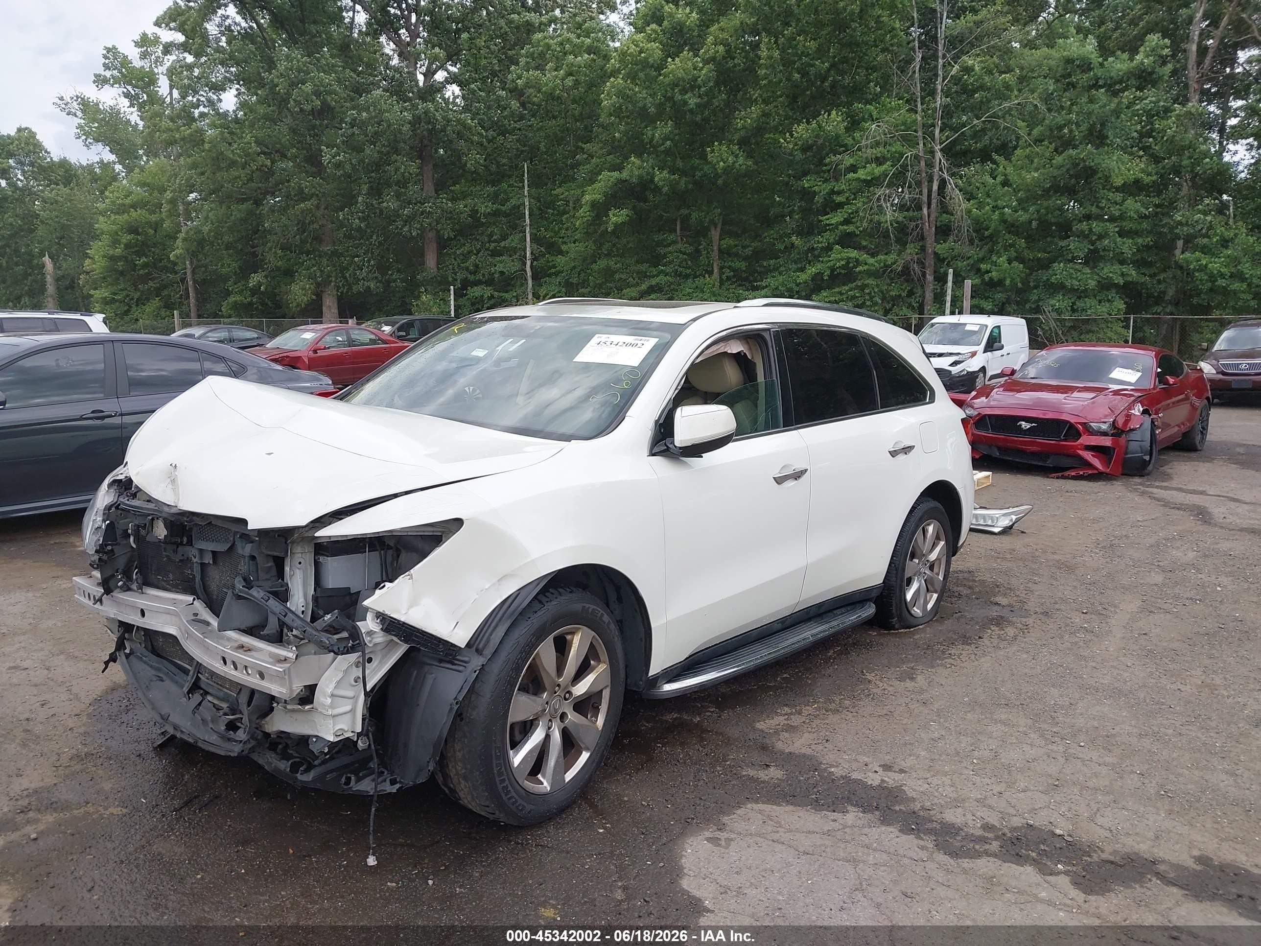 2015 Acura Mdx Advance Pkg W/entertainment Pkg White vin: 5FRYD4H81FB013793