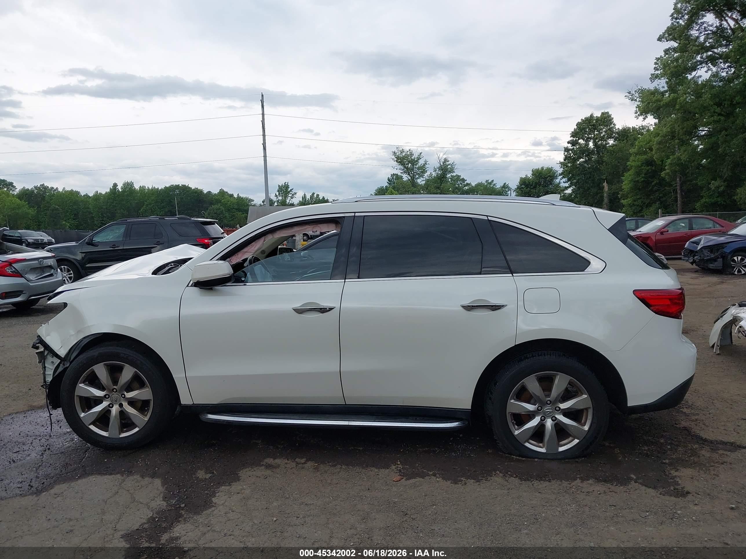 2015 Acura Mdx Advance Pkg W/entertainment Pkg White vin: 5FRYD4H81FB013793