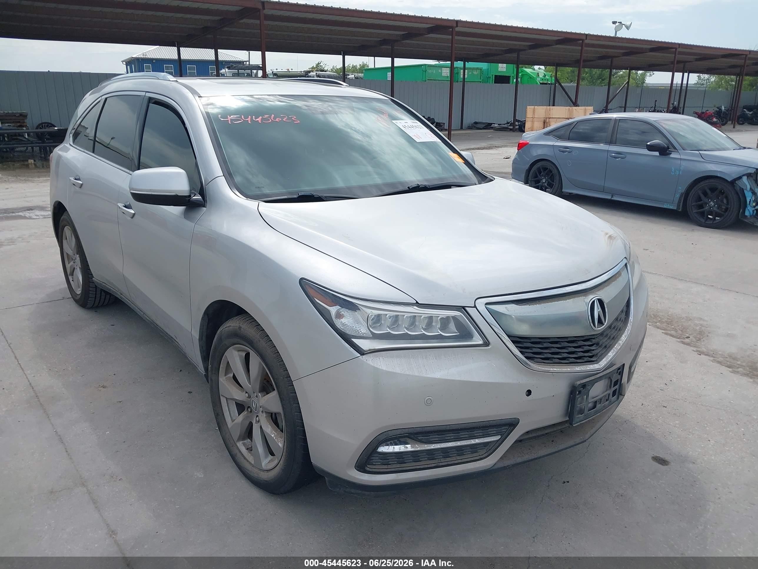 2014 Acura Mdx Advance Pkg W/entertainment Pkg Silver vin: 5FRYD4H82EB033159