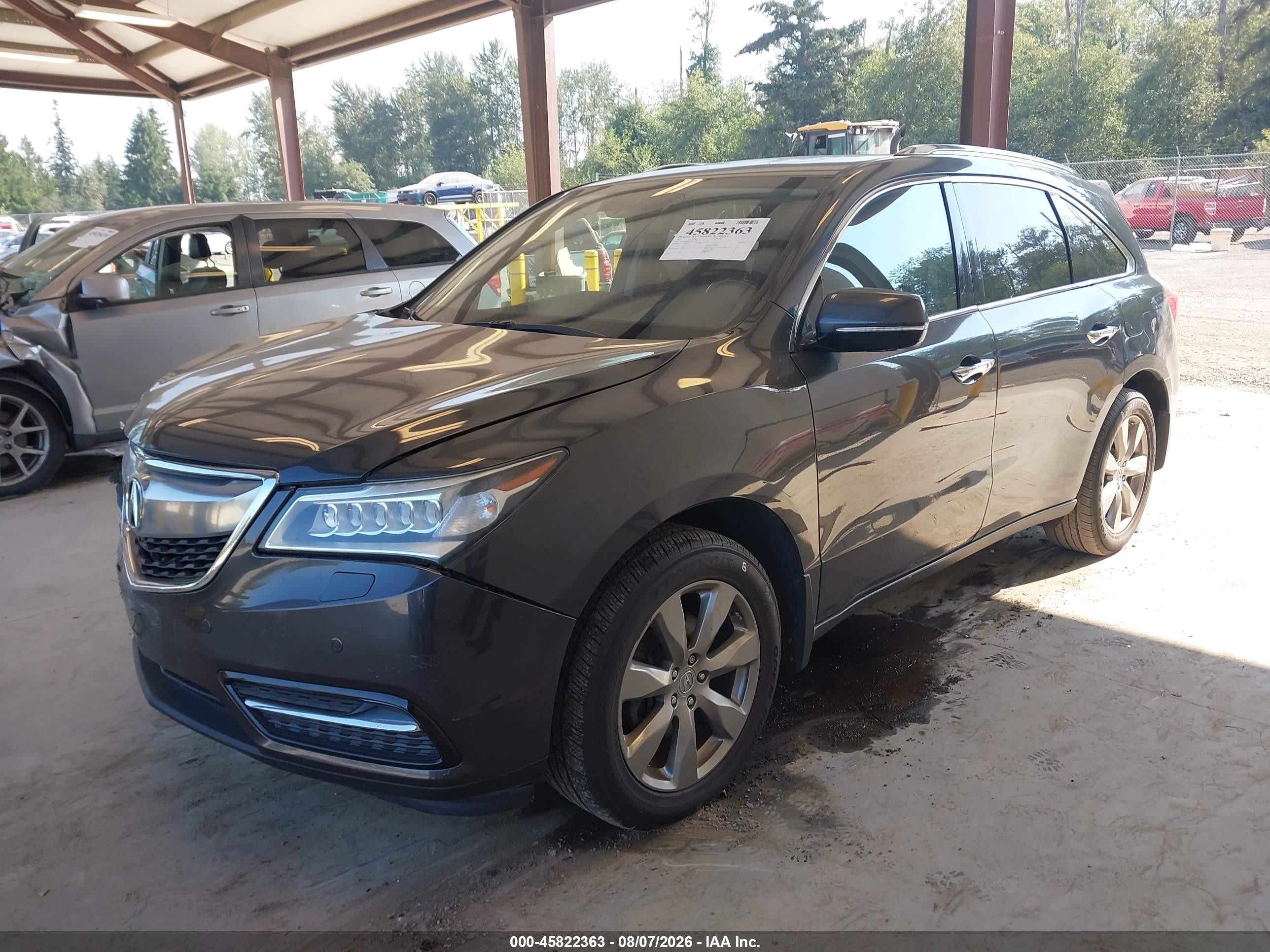 2014 Acura Mdx Advance Pkg W/entertainment Pkg Blue vin: 5FRYD4H82EB502766