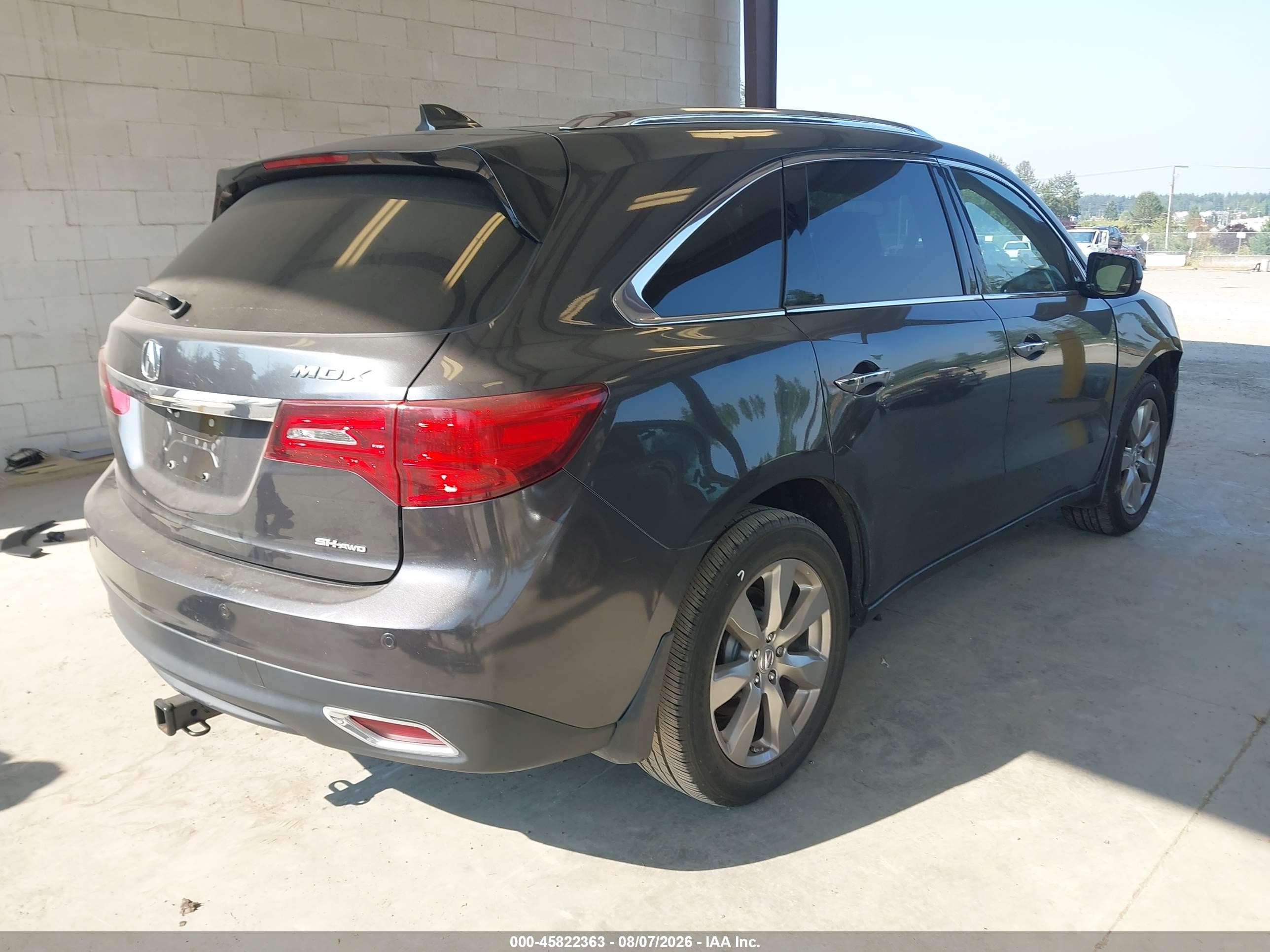 2014 Acura Mdx Advance Pkg W/entertainment Pkg Blue vin: 5FRYD4H82EB502766