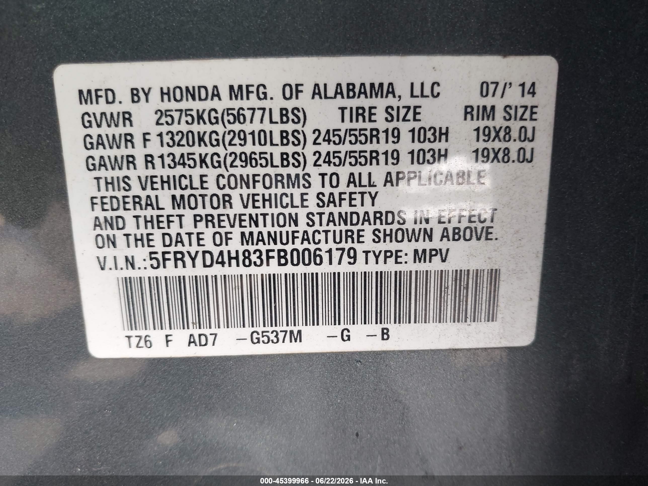 2015 Acura Mdx Advance Pkg W/entertainment Pkg Gray vin: 5FRYD4H83FB006179