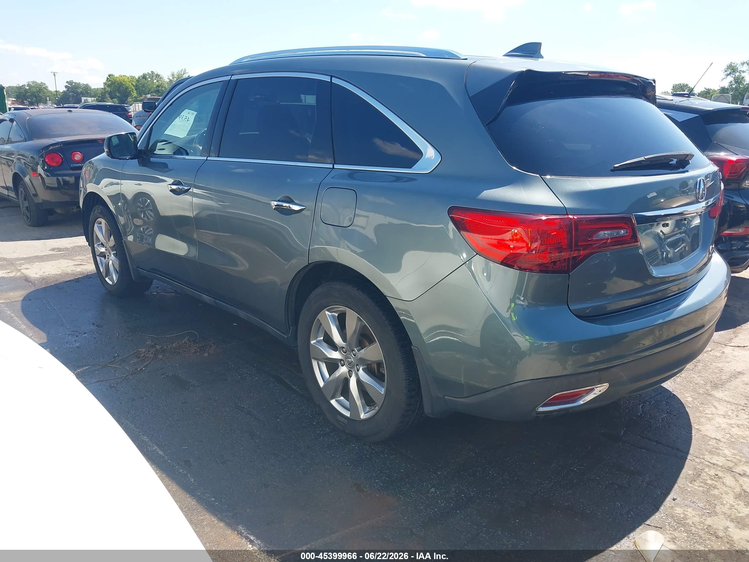 2015 Acura Mdx Advance Pkg W/entertainment Pkg Gray vin: 5FRYD4H83FB006179