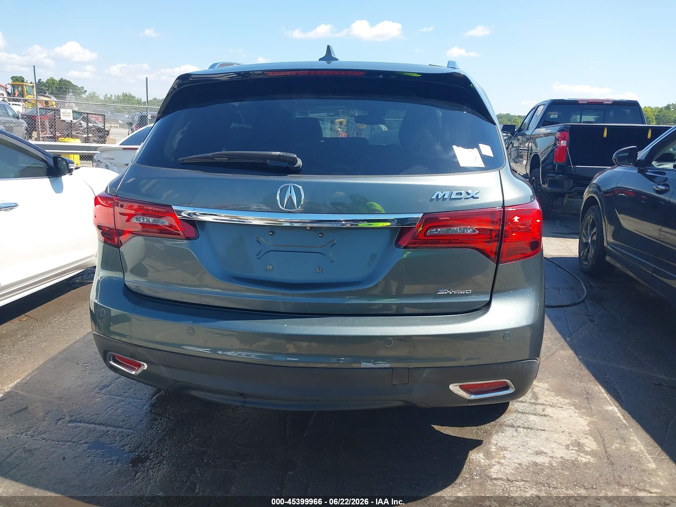 2015 Acura Mdx Advance Pkg W/entertainment Pkg Gray vin: 5FRYD4H83FB006179