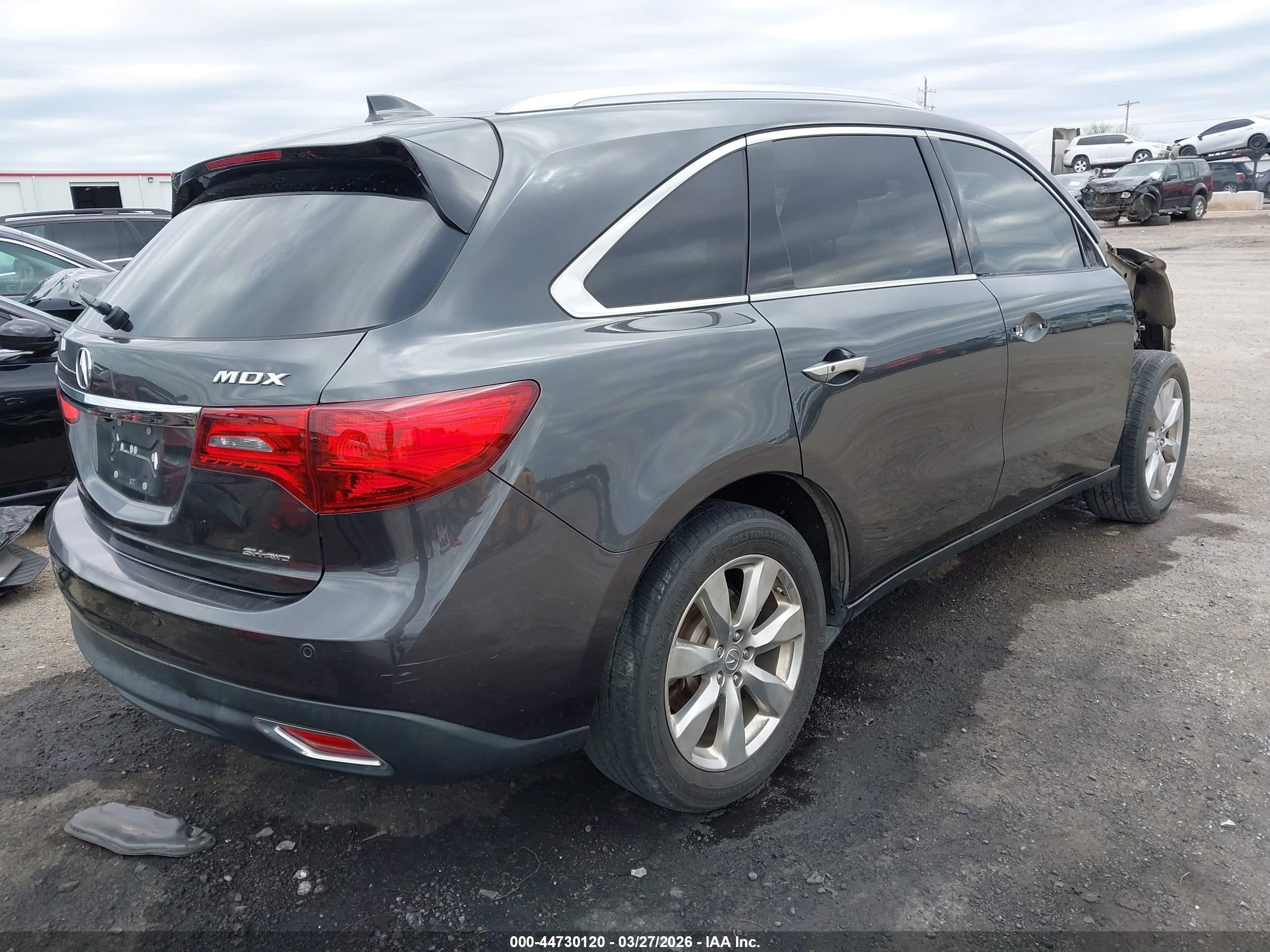 2015 Acura Mdx Advance Pkg W/entertainment Pkg Gray vin: 5FRYD4H83FB012340